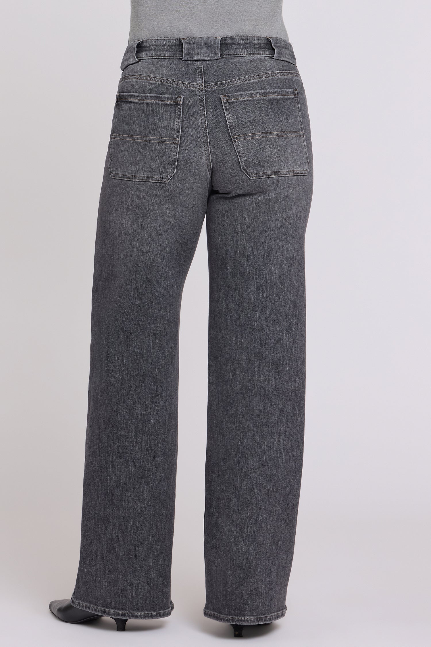 NYDJ Teresa Wide Leg Jeans In Re-New™ Denim With Front Seams And Wide Belt Loops - Balsam