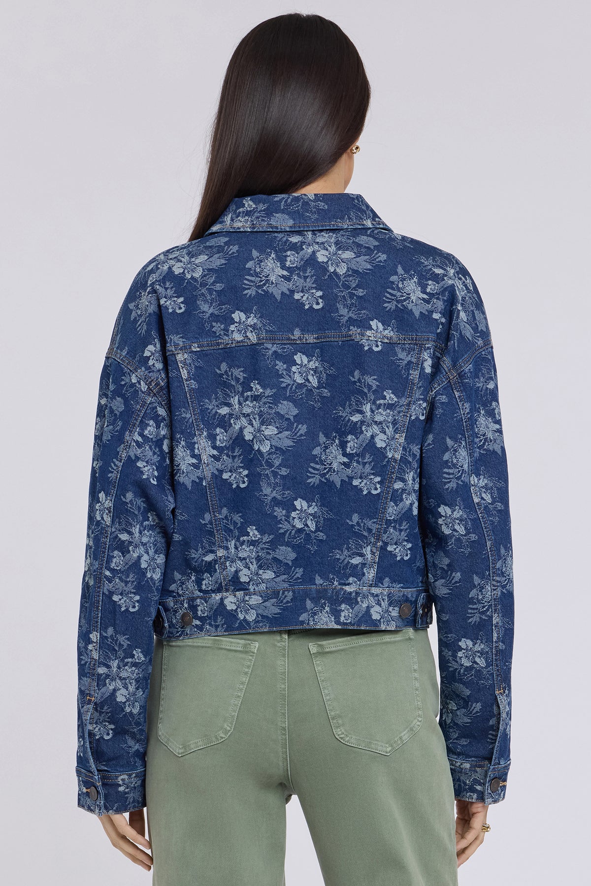 NYDJ Denim Trucker Jacket  - Floral Jacquard Indigo