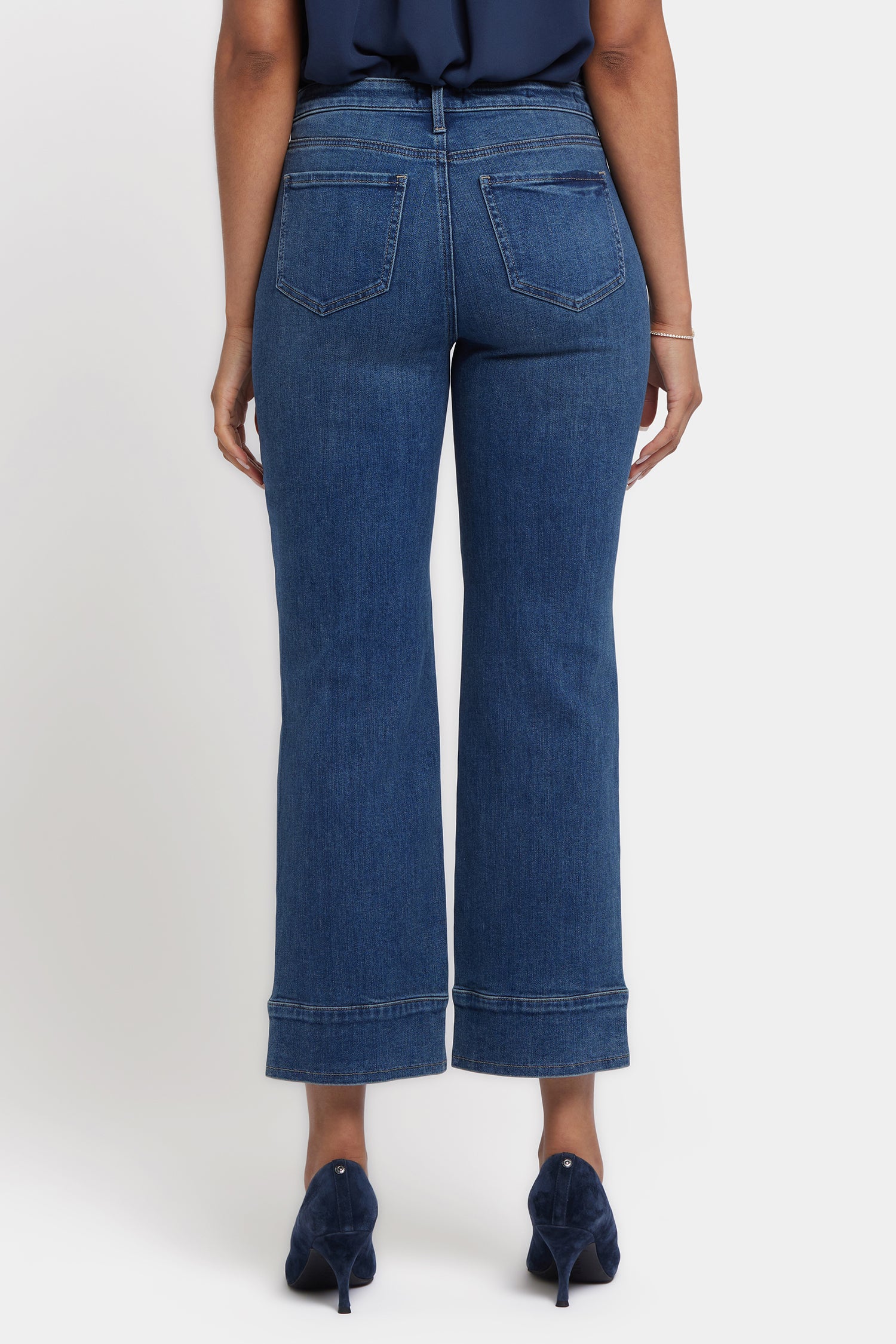 NYDJ Bailey Relaxed Straight Ankle Jeans With High Rise And Pieced Hems - Rio Rapids