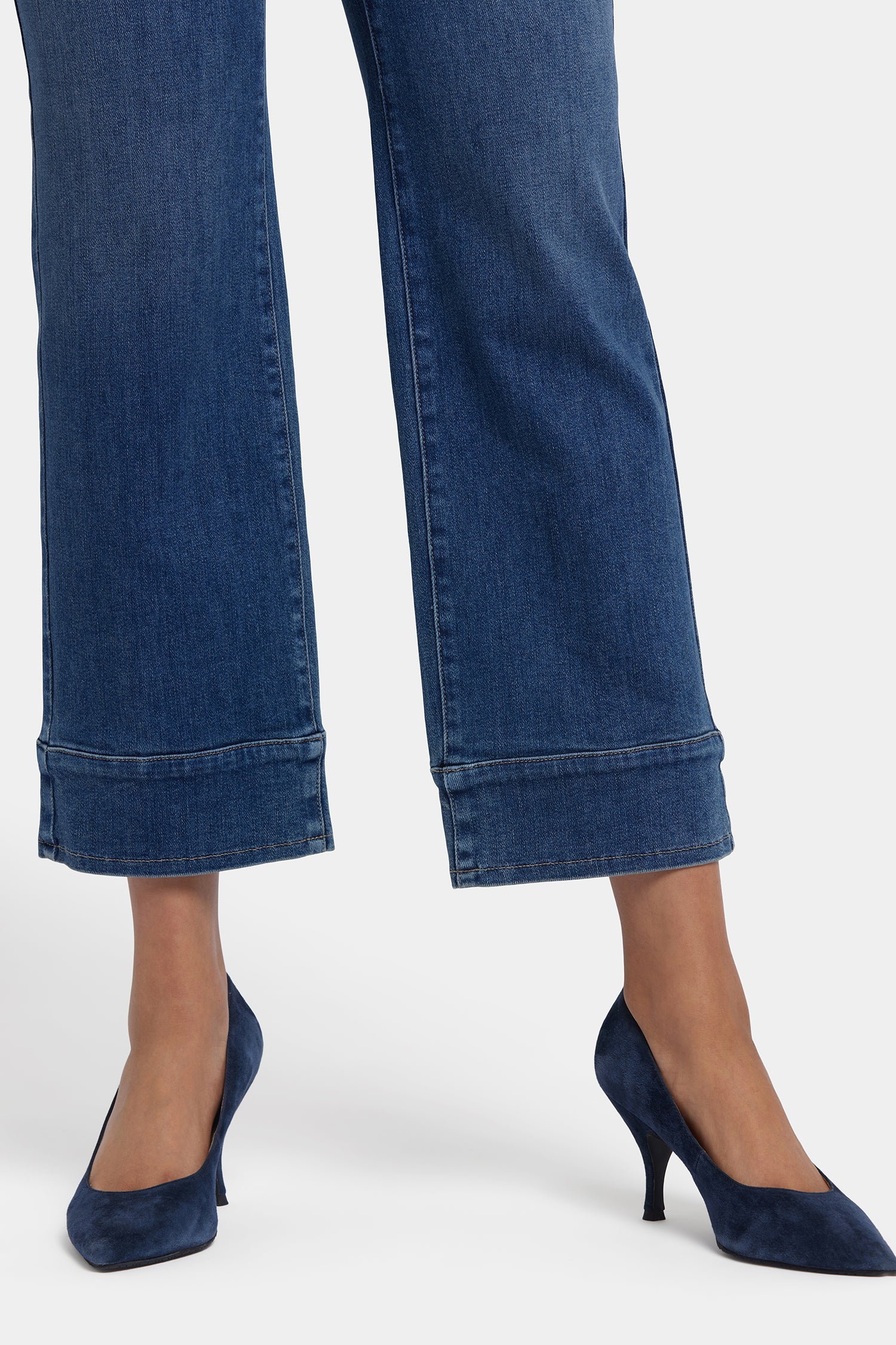 NYDJ Bailey Relaxed Straight Ankle Jeans With High Rise And Pieced Hems - Rio Rapids