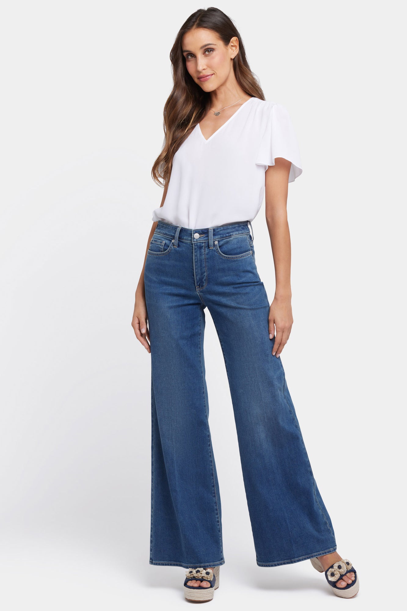 NYDJ Mia Palazzo Jeans With High Rise - Valencia Surf