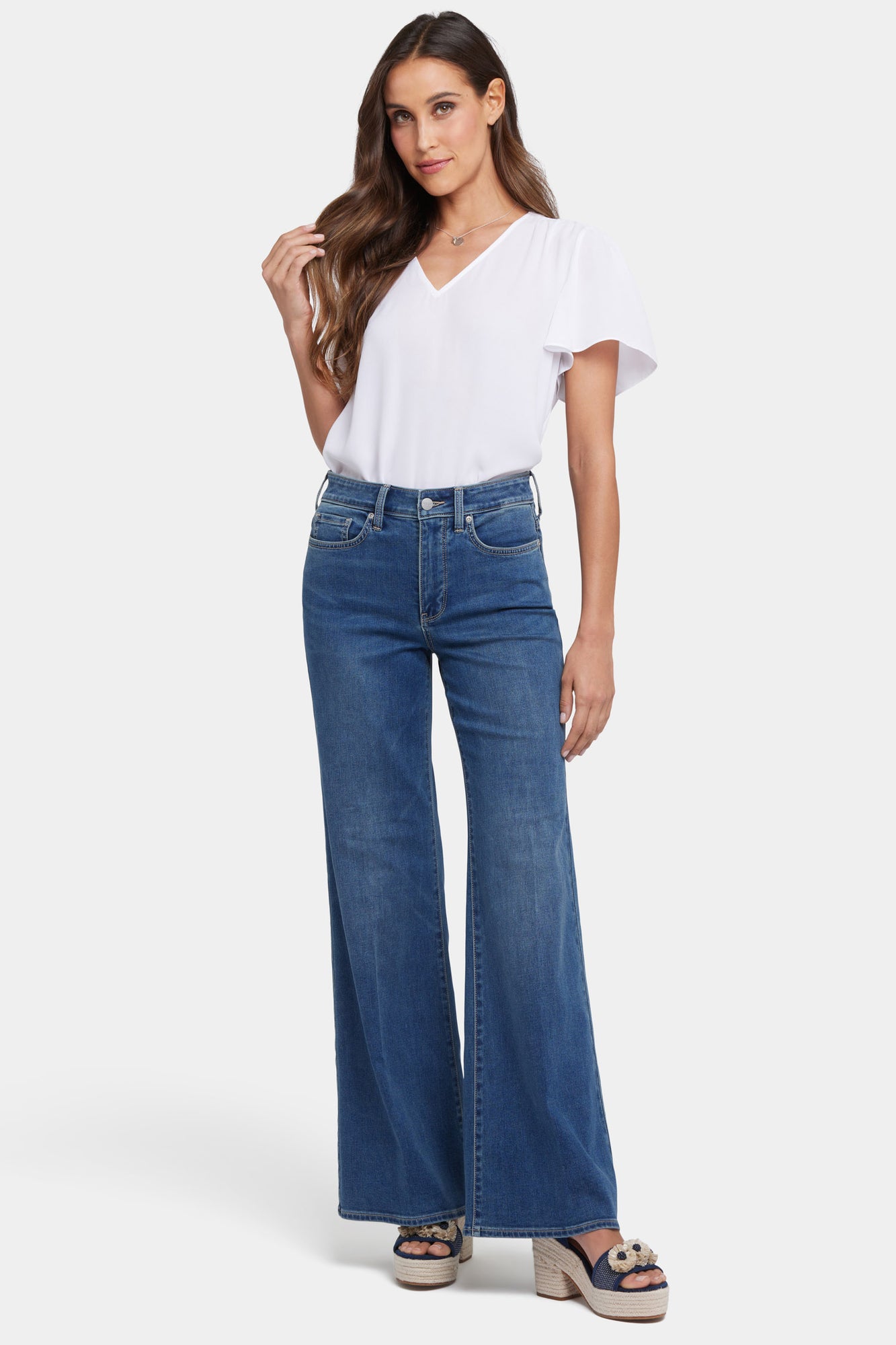 NYDJ Mia Palazzo Jeans With High Rise - Valencia Surf