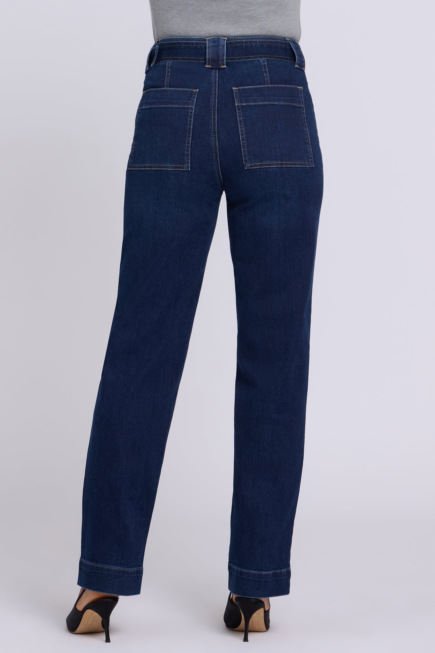 NYDJ Kasey Stovepipe Jeans With Super High Rise, Belt, Utility Pockets And 32" Inseam - Halcyon