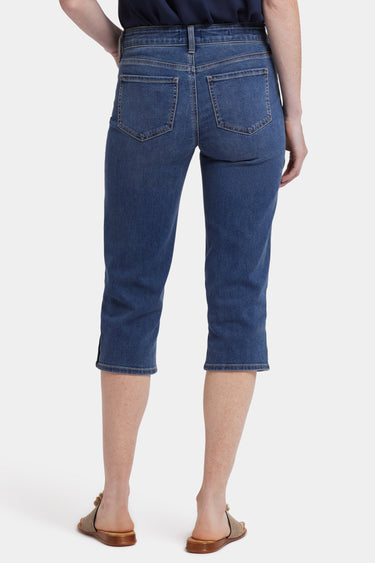 NYDJ Marilyn Straight Crop Jeans With Side Button Plackets - Valencia Surf