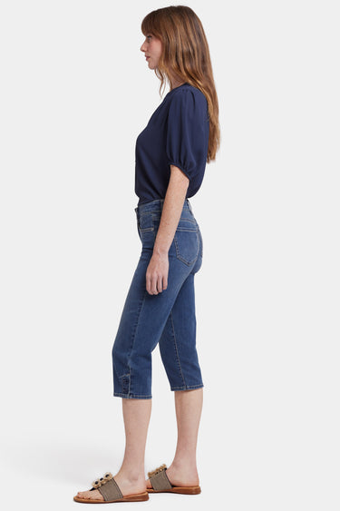 NYDJ Marilyn Straight Crop Jeans With Side Button Plackets - Valencia Surf