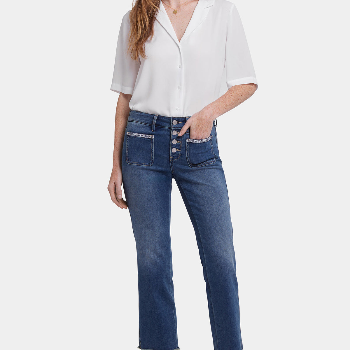 Marilyn Straight Ankle Jeans - Valencia Surf