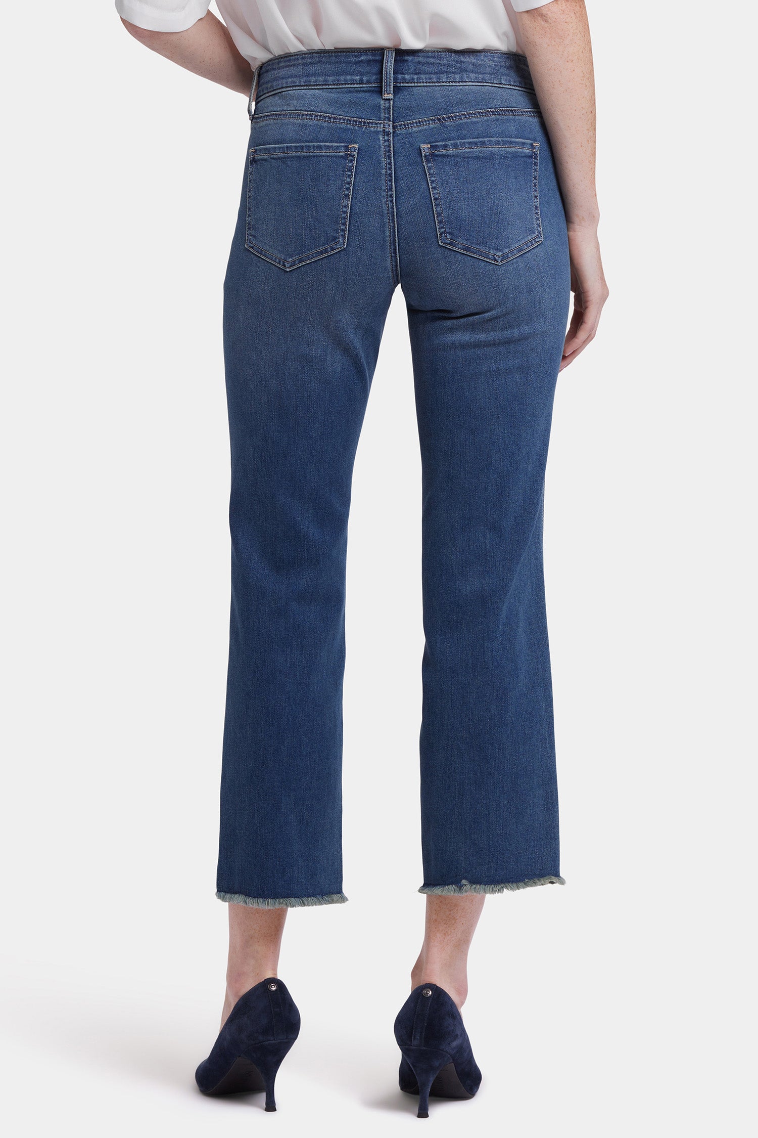 NYDJ Marilyn Straight Ankle Jeans With Patch Pockets And Geo Tape - Valencia Surf
