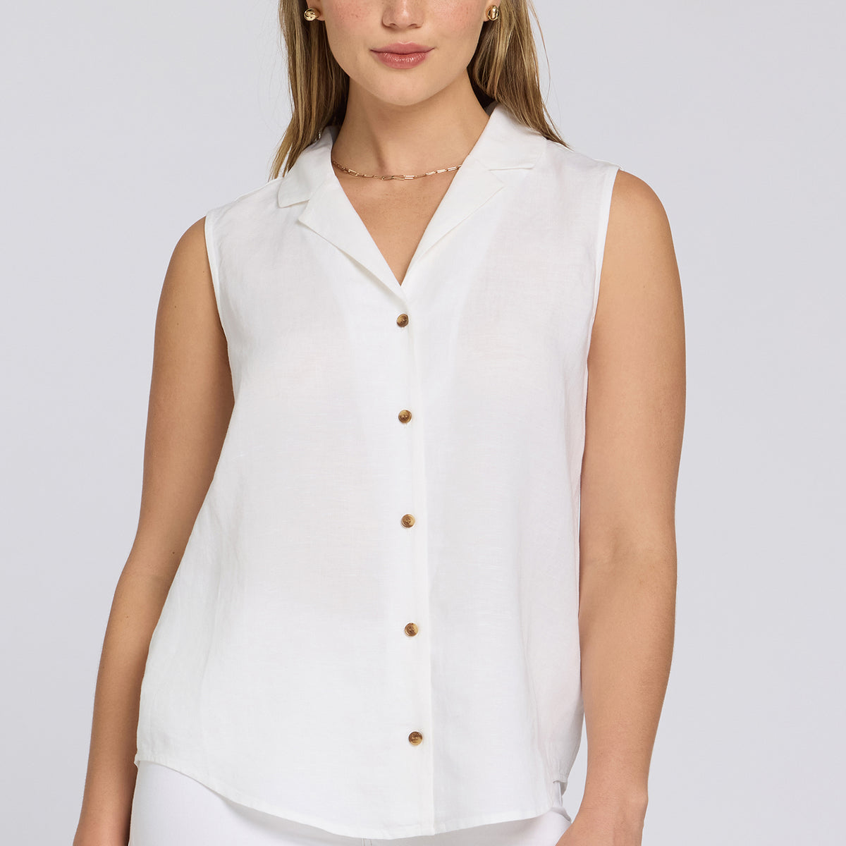 Gabrielle Sleeveless Blouse - Optic White