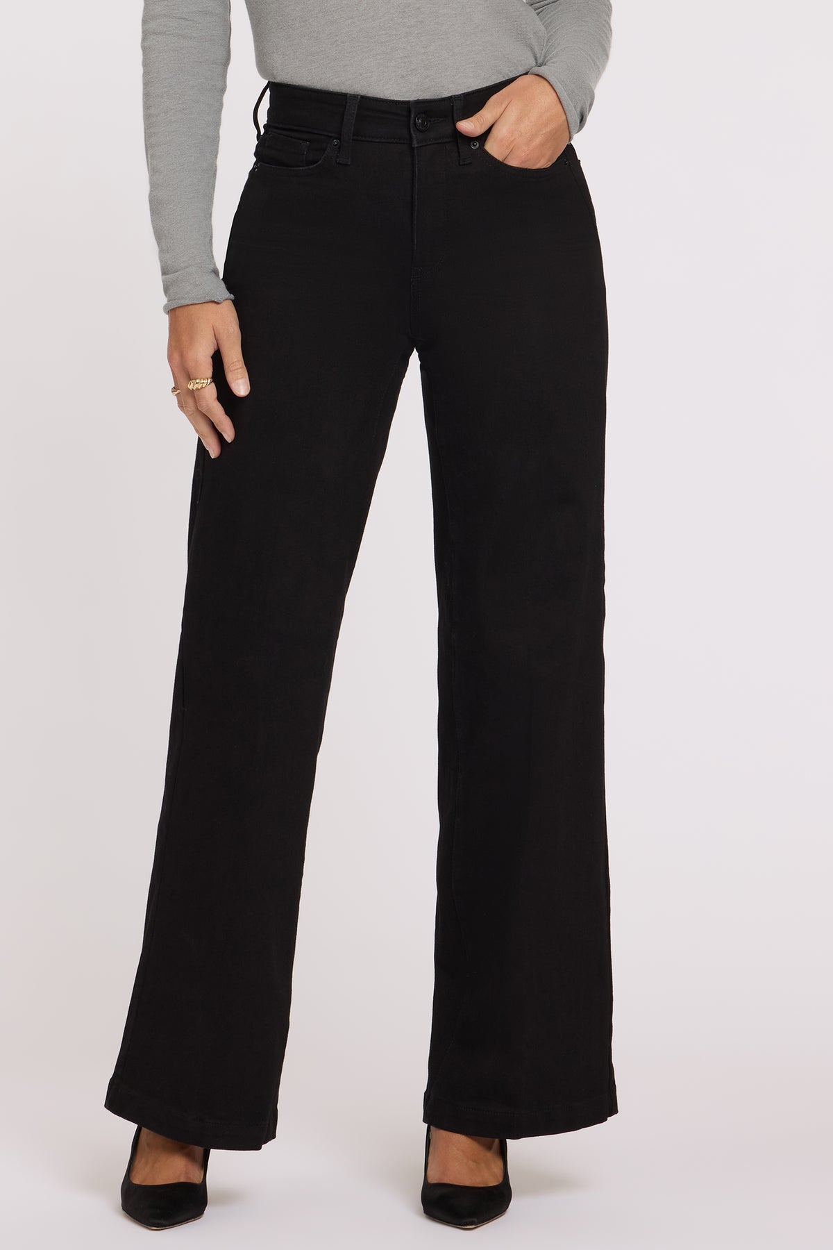 NYDJ Teresa Wide Leg Jeans  - Black Rinse