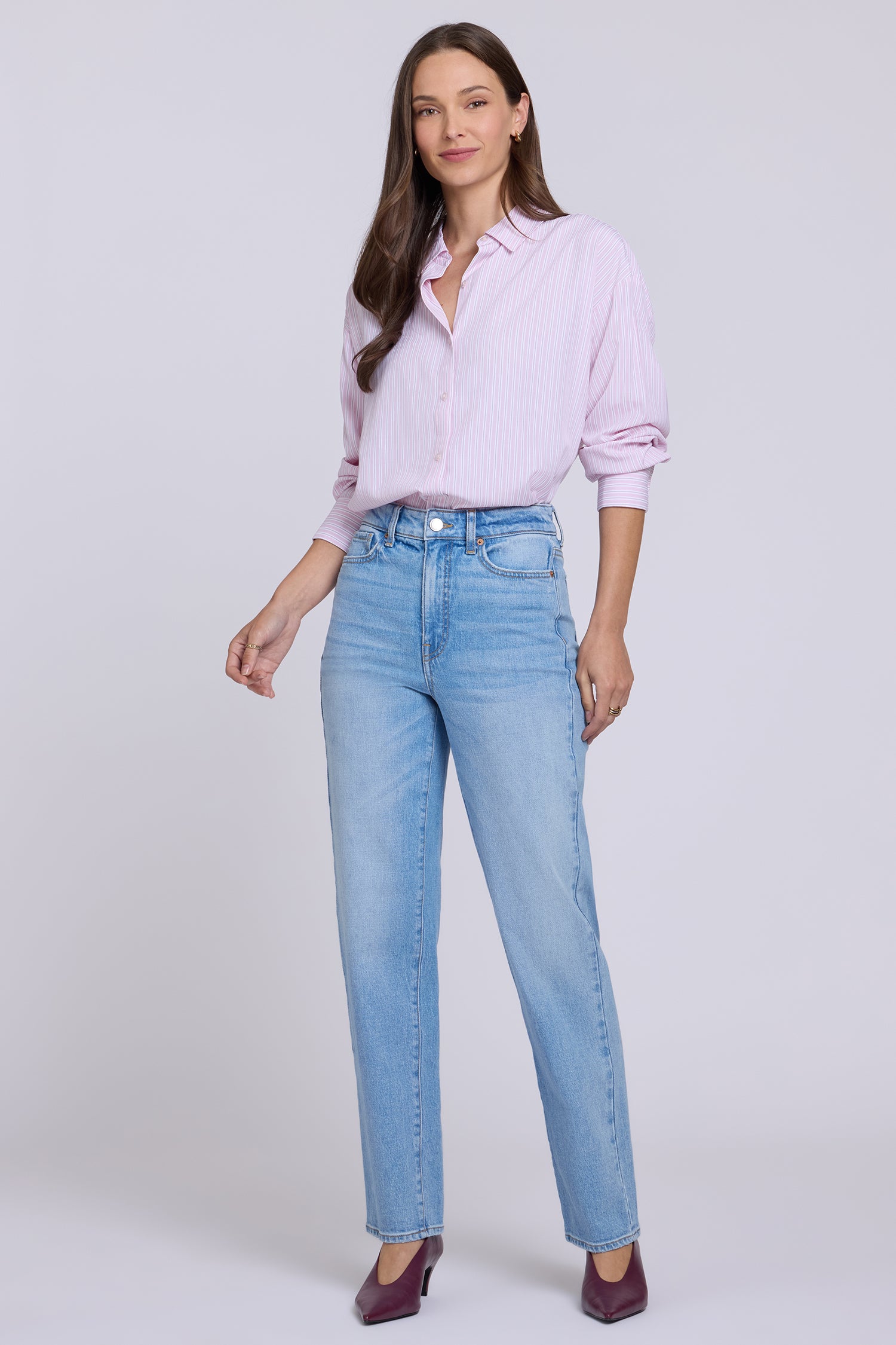 NYDJ Kasey Stovepipe Jeans With Super High Rise And 32" Inseam - Trefoil