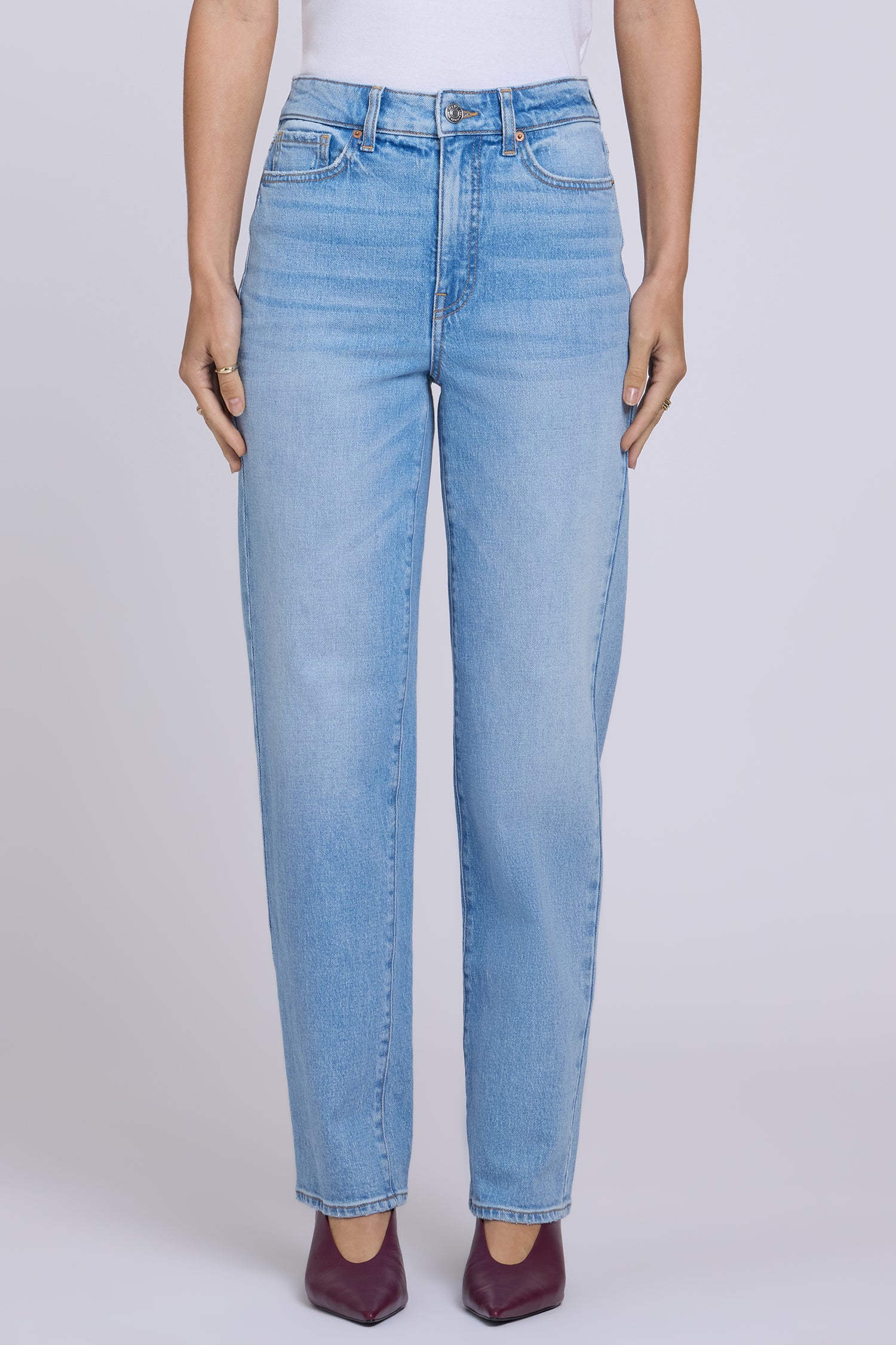 NYDJ Kasey Stovepipe Jeans With Super High Rise And 32" Inseam - Trefoil