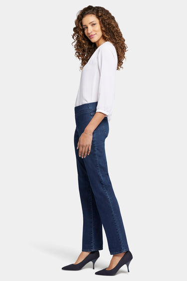 NYDJ Bailey Relaxed Straight Pull-On Jeans  - Palace