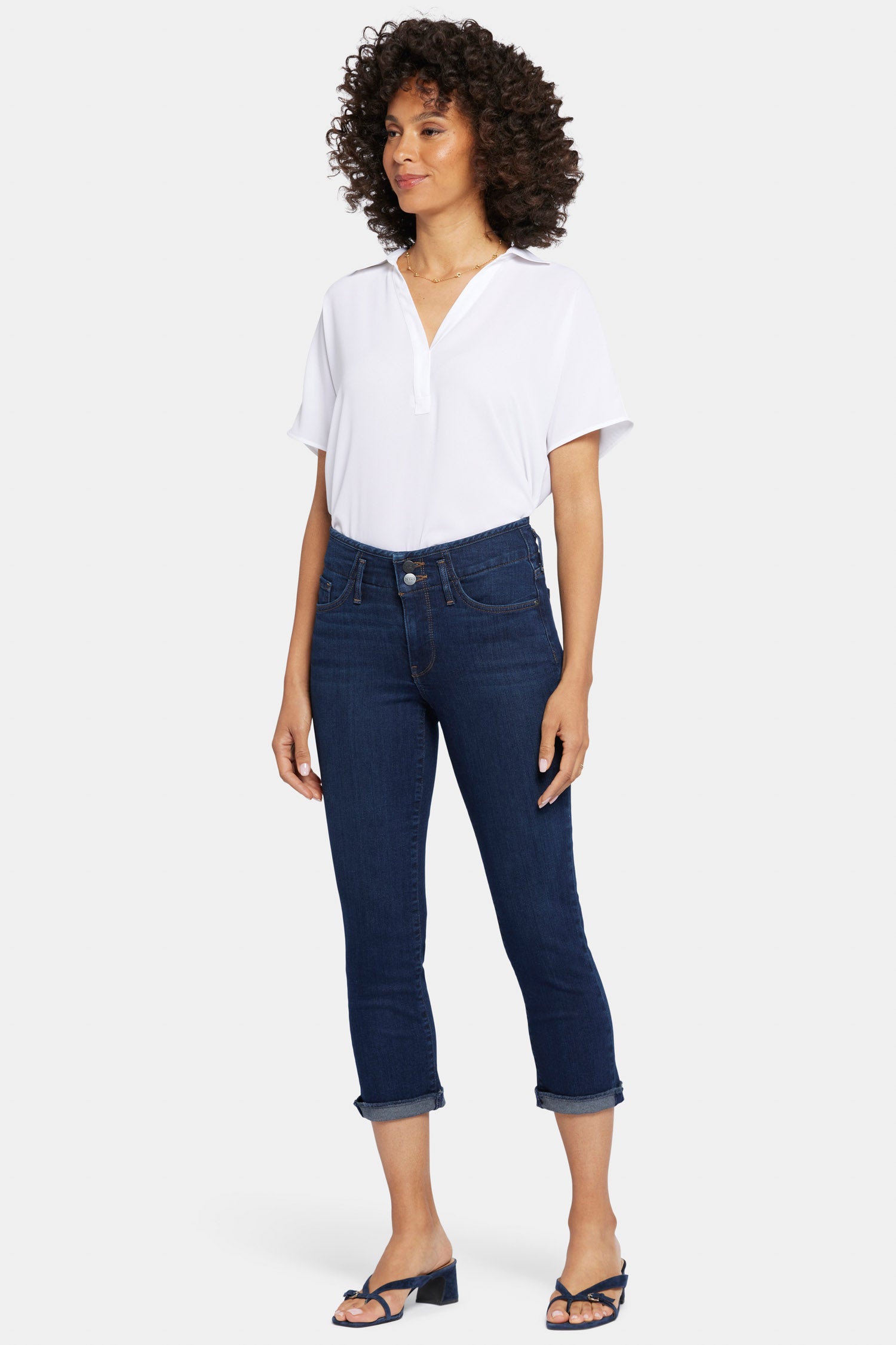 Chloe Capri Jeans With Cuffs Northbridge Blue NYDJ