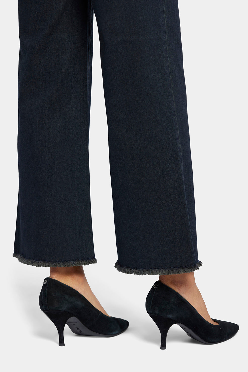 NYDJ Teresa Wide Leg Ankle Jeans With Frayed Hems - Huntley