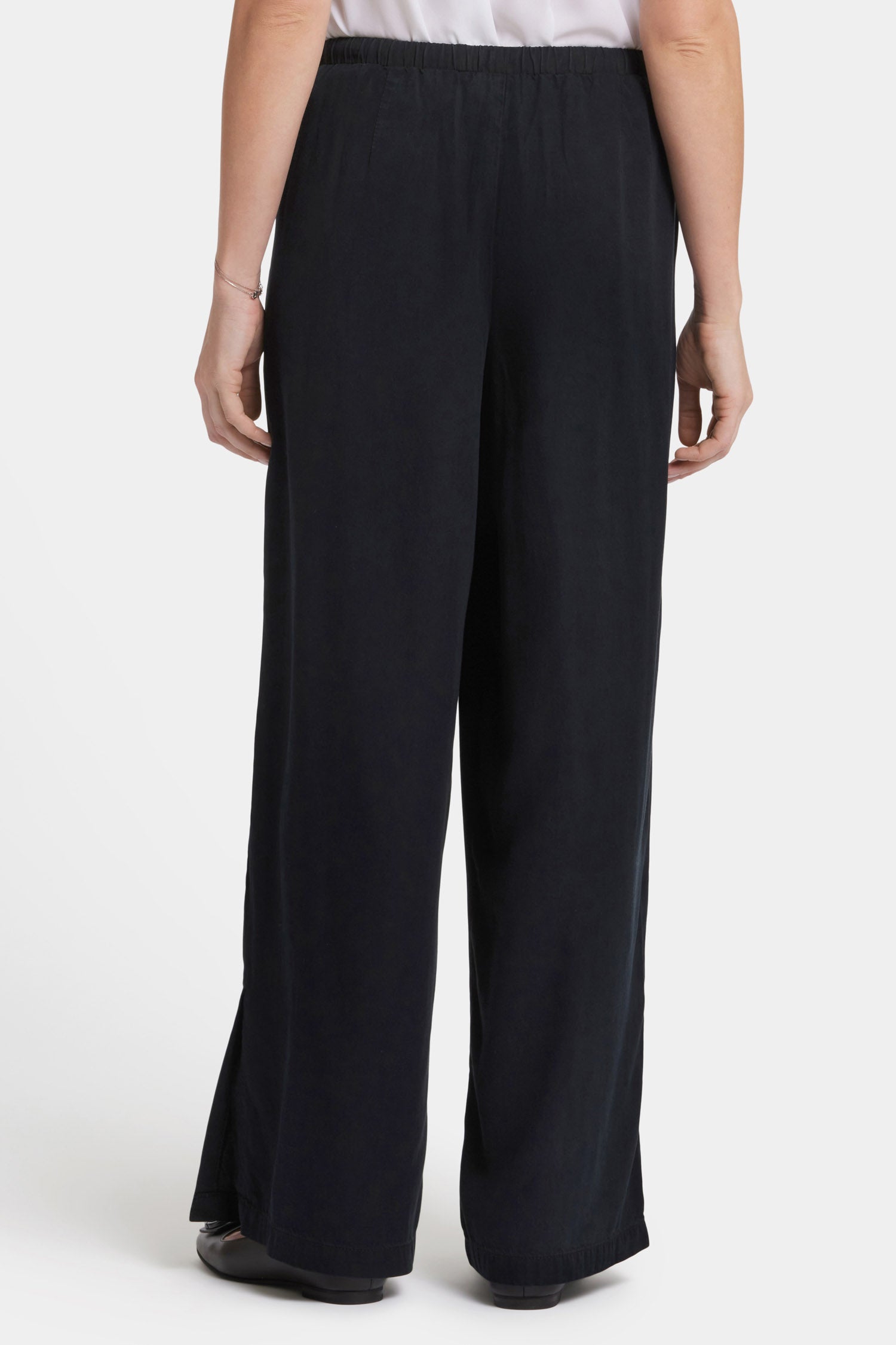 NYDJ Jayne Wide Leg Pull-On Pants  - Overdye Black