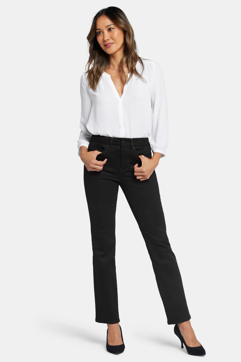 Ellison Straight Jeans With High Rise - Black Black | NYDJ