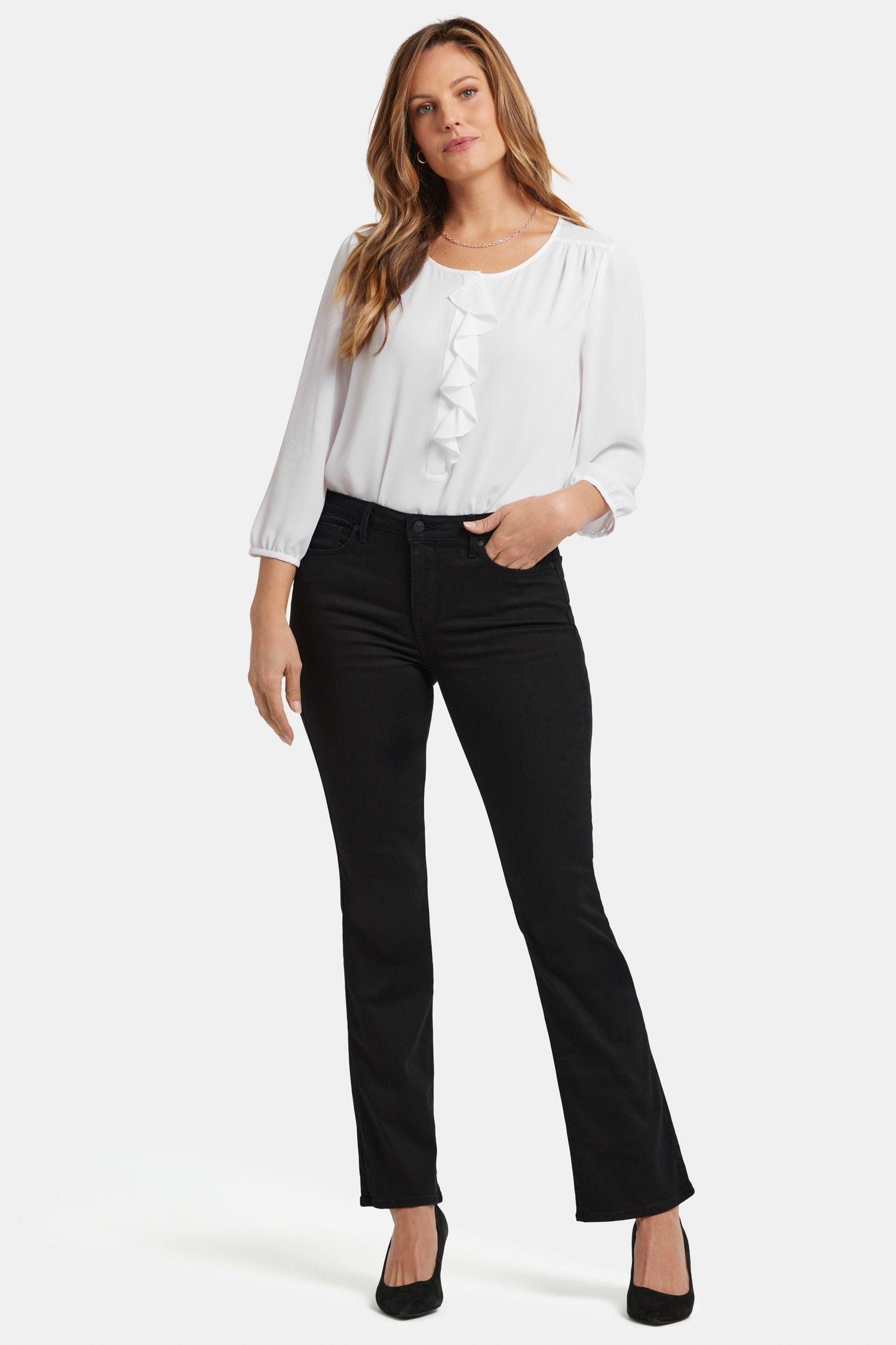 NYDJ Barbara Bootcut Jeans In High Stretch Denim - Black
