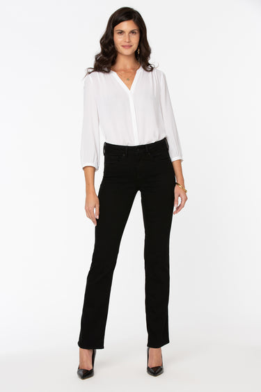 NYDJ Marilyn Straight Jeans In Long Inseam  - Black
