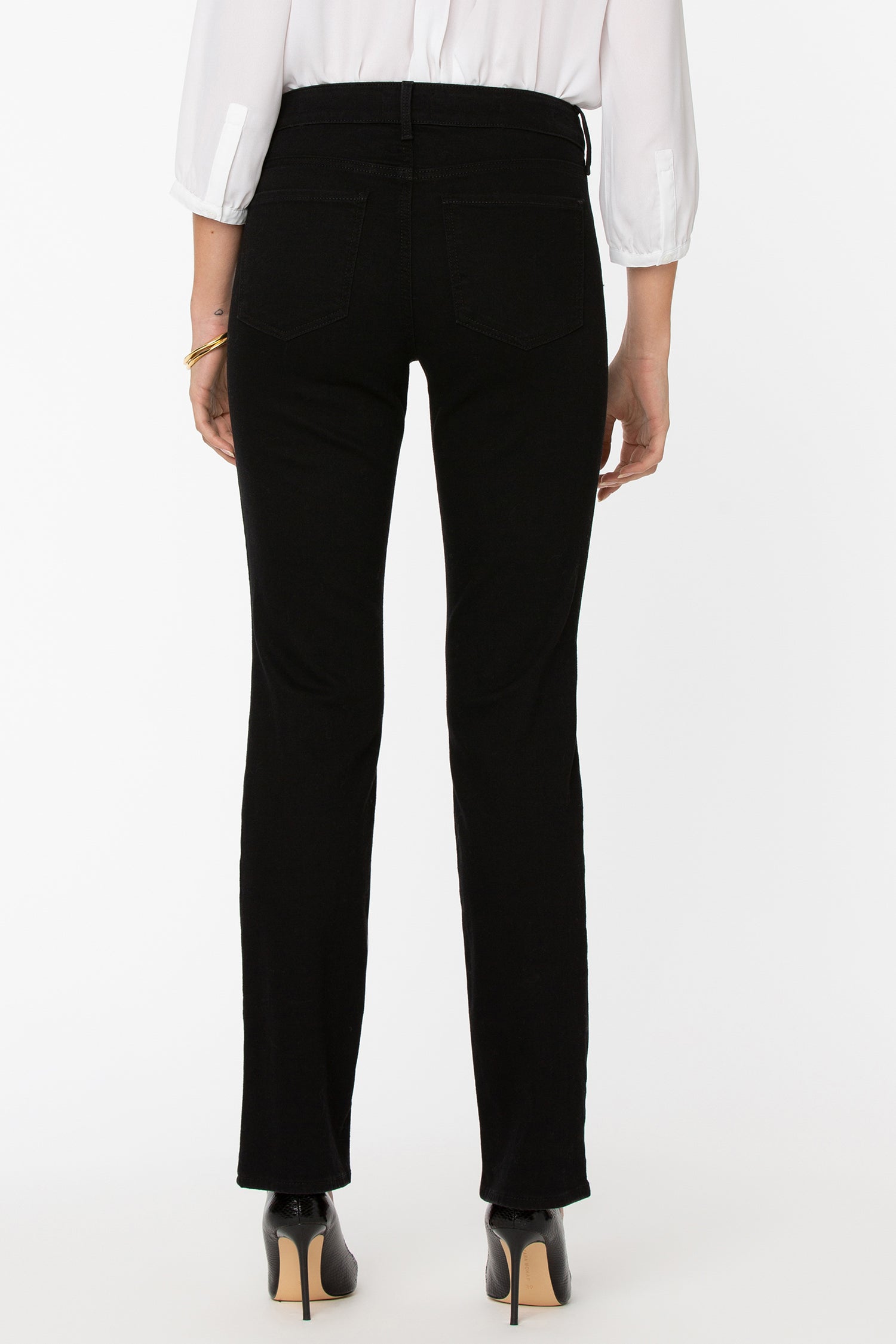 NYDJ Marilyn Straight Jeans In Long Inseam  - Black