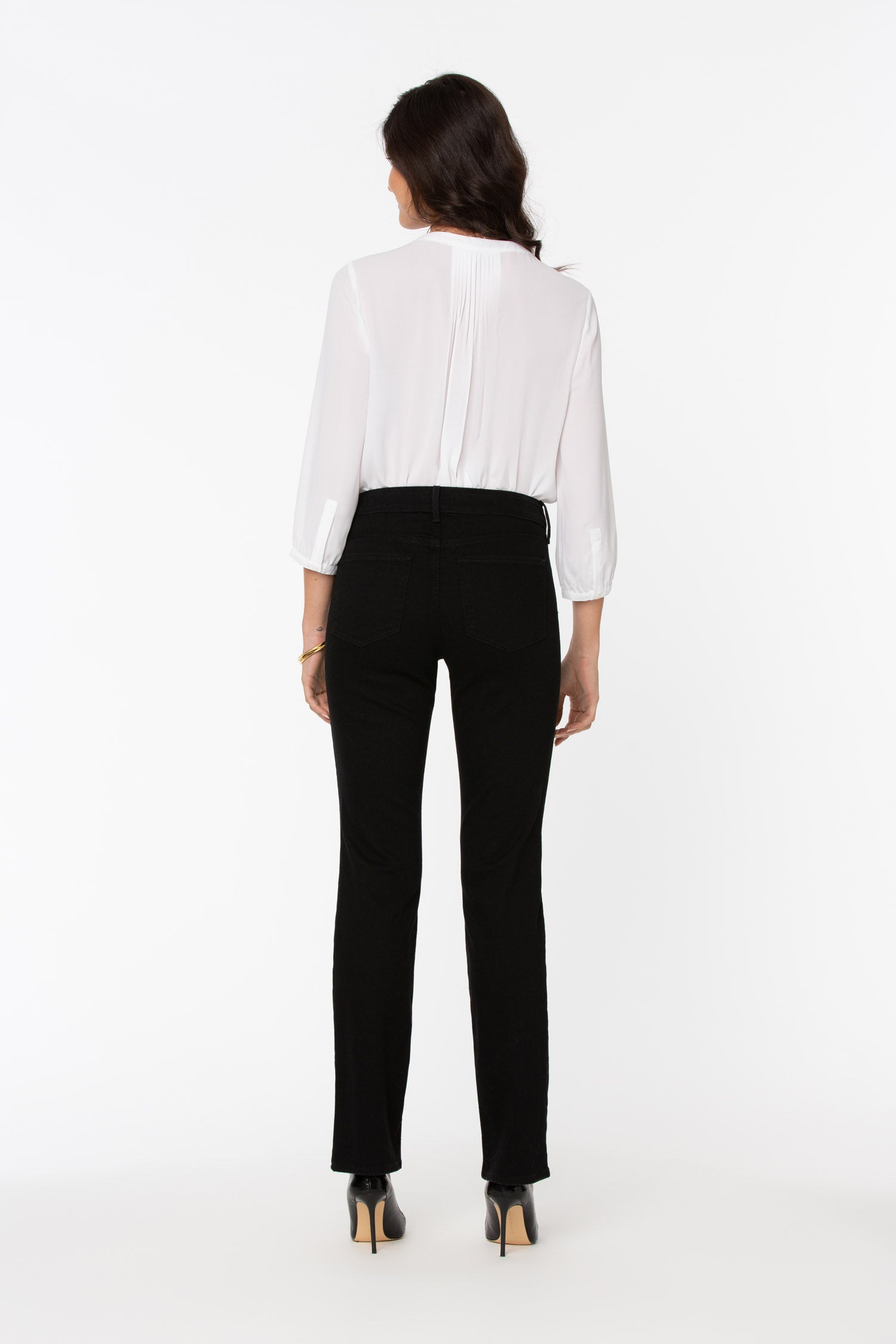 NYDJ Marilyn Straight Jeans  - Black