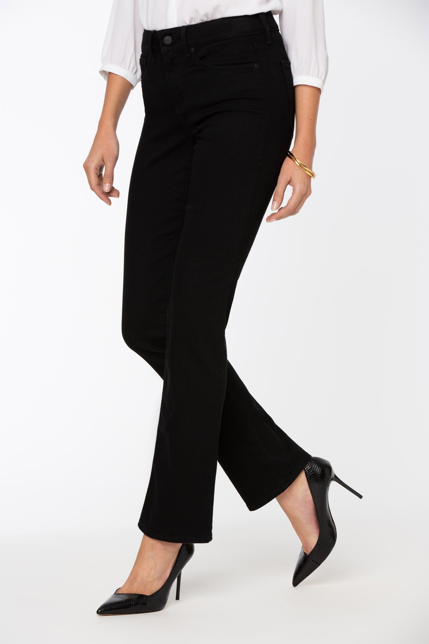 NYDJ Marilyn Straight Jeans  - Black