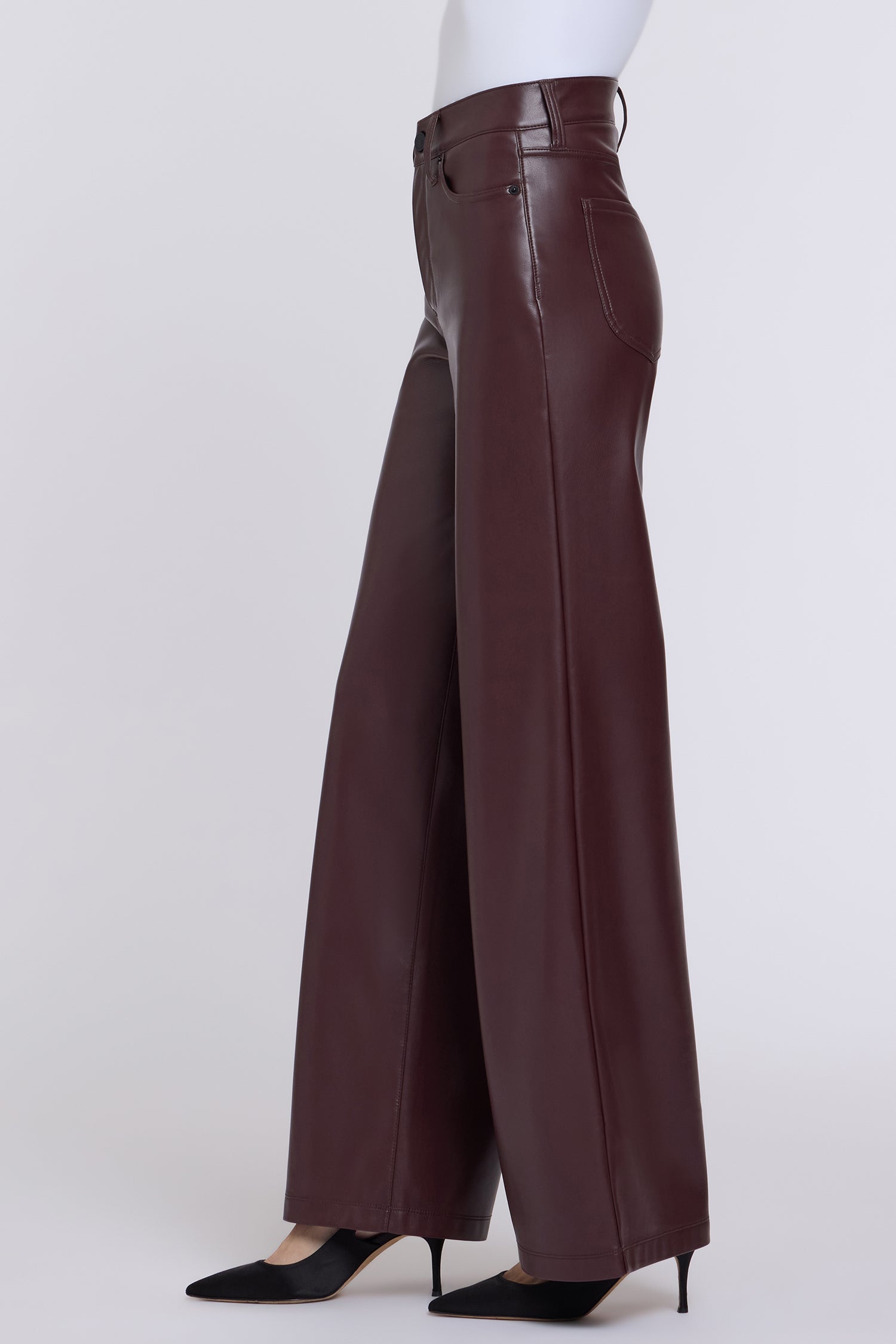 Vegan Stretch Leather Teresa Wide Leg Pants Sculpt-Her™ Collection