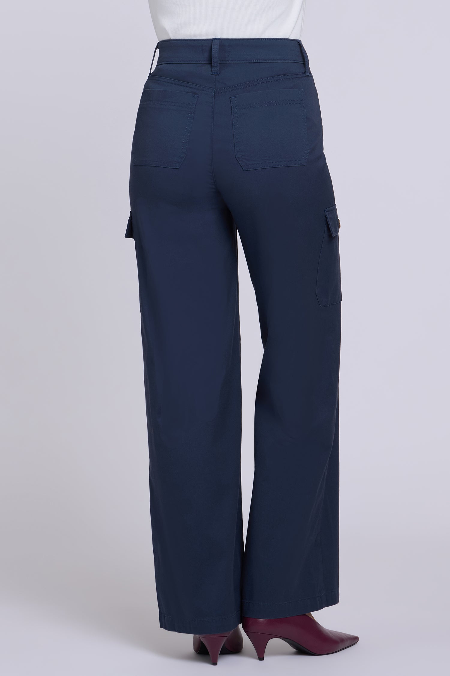 NYDJ Caroline Cargo Pants In Stretch Twill With Super High Rise - Oxford Navy