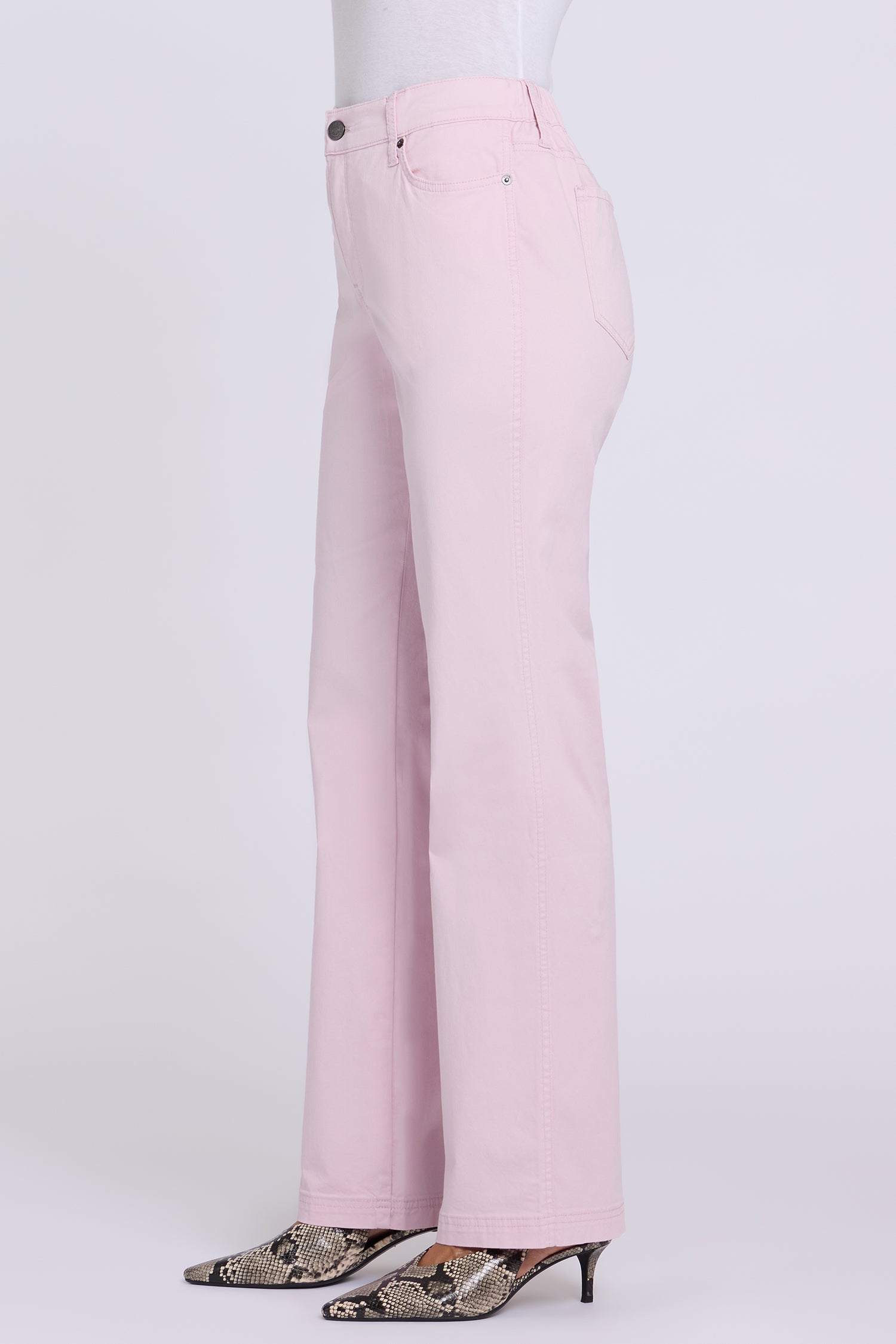 NYDJ Adjustable Marilyn Straight Pants In Stretch Twill With High Rise And 1" Hems - Light Lilac