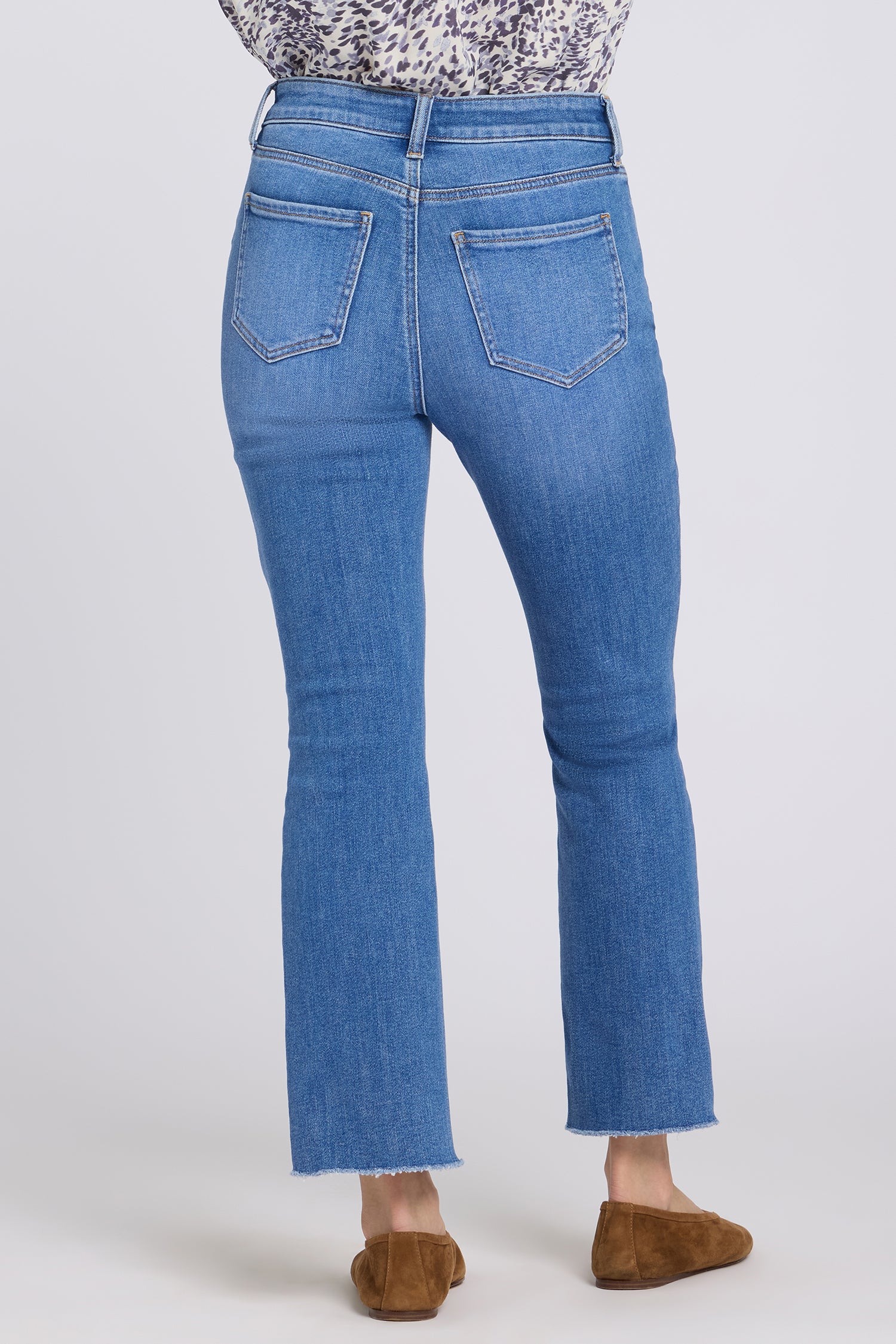 NYDJ Billie Mini Bootcut Ankle Jeans With High Rise And Frayed Hems - Blue Paradise