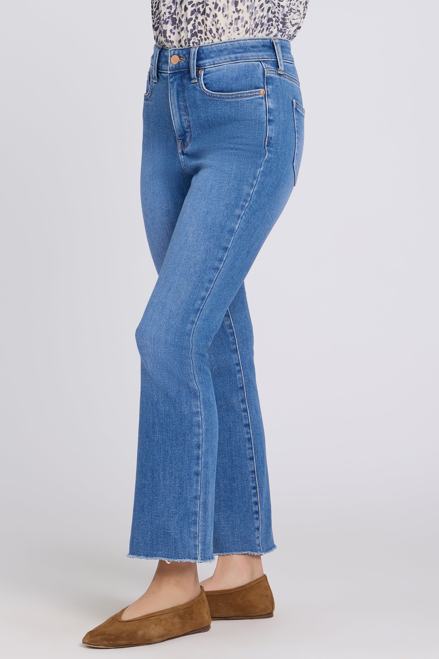 NYDJ Billie Mini Bootcut Ankle Jeans With High Rise And Frayed Hems - Blue Paradise