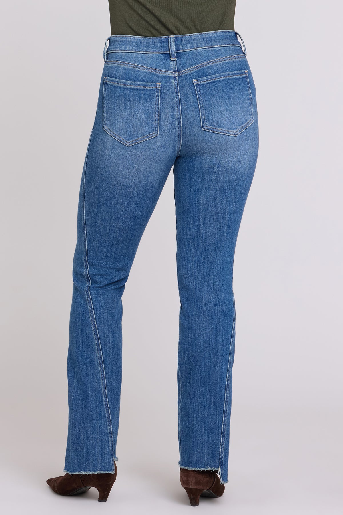 NYDJ Barbara Bootcut Jeans With High Rise, Raw Step Hems And 31" Inseam - Agave