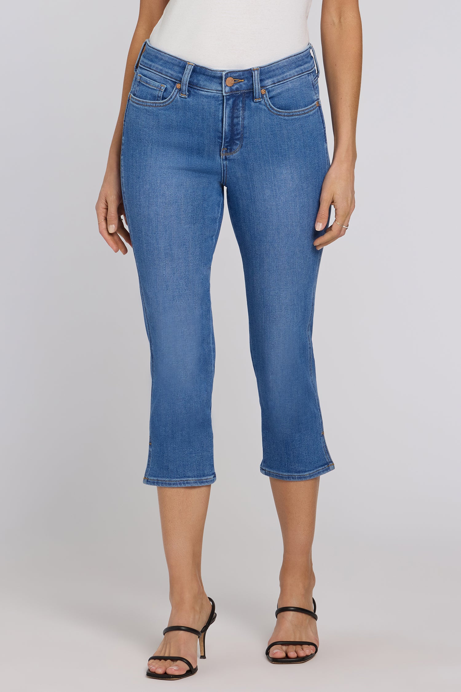 Chloe Capri Jeans With Side Slits - Blue Paradise Blue | NYDJ