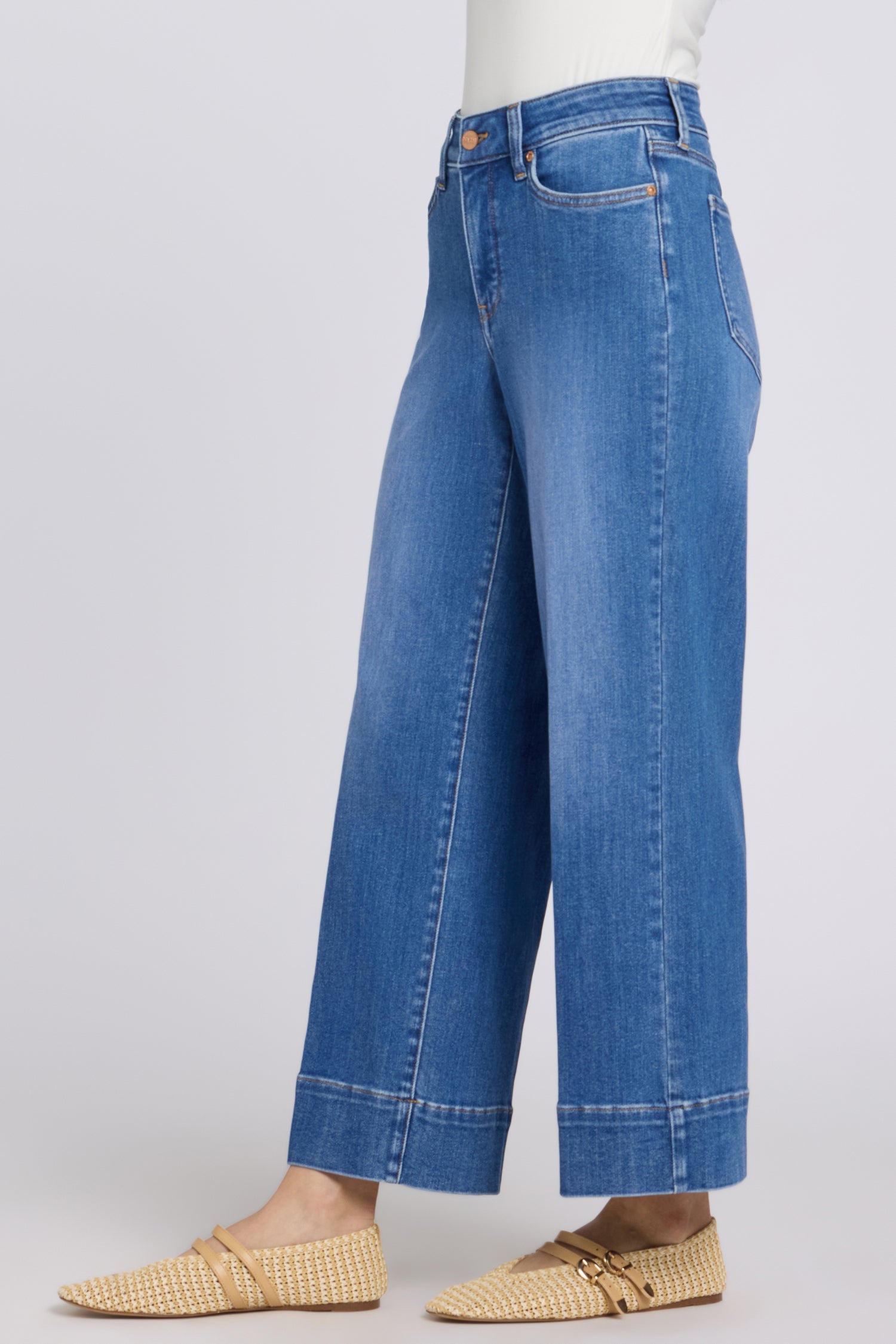 Teresa Wide Leg Ankle Jeans With 3