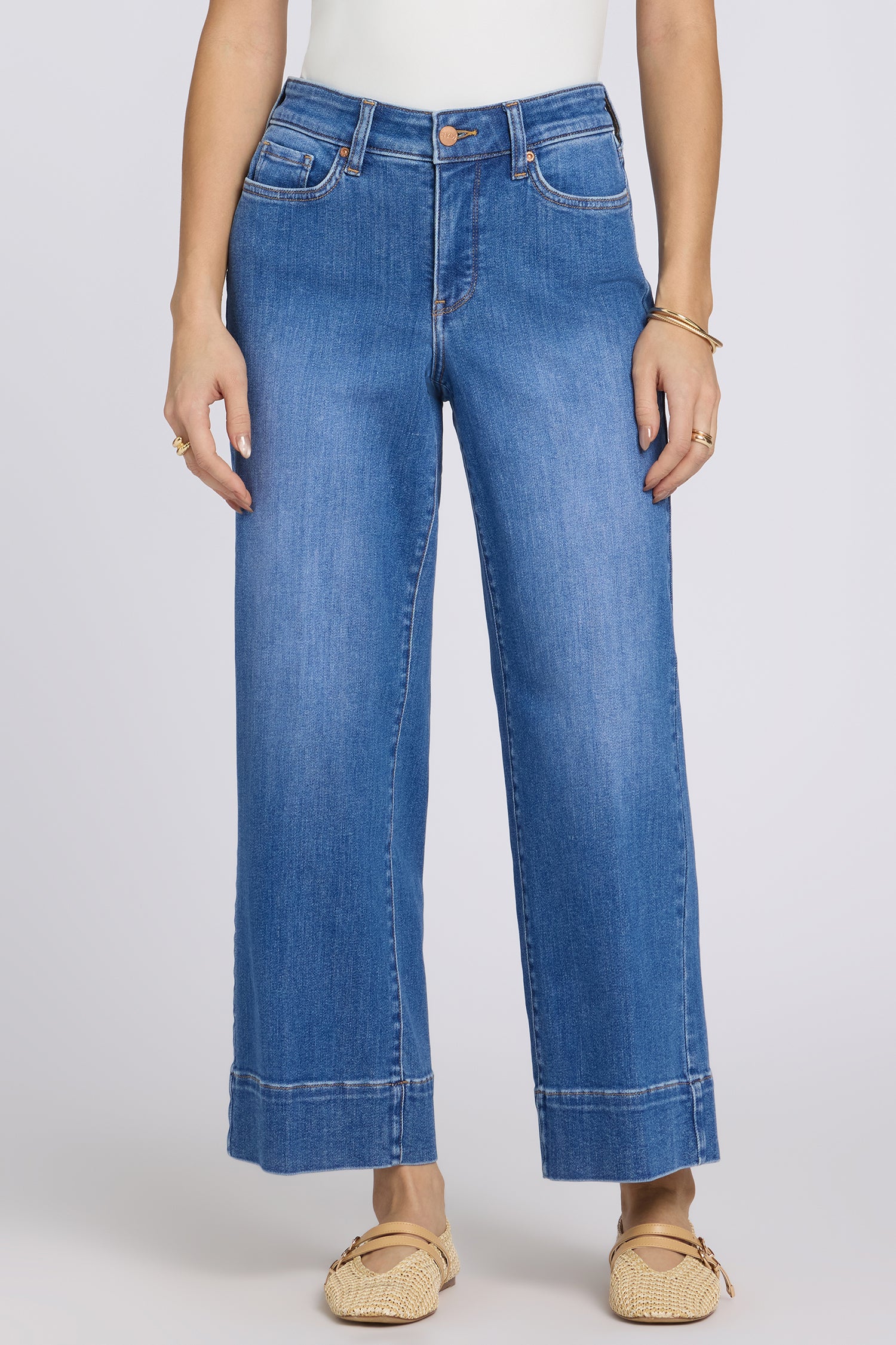 Teresa Wide Leg Ankle Jeans With 3