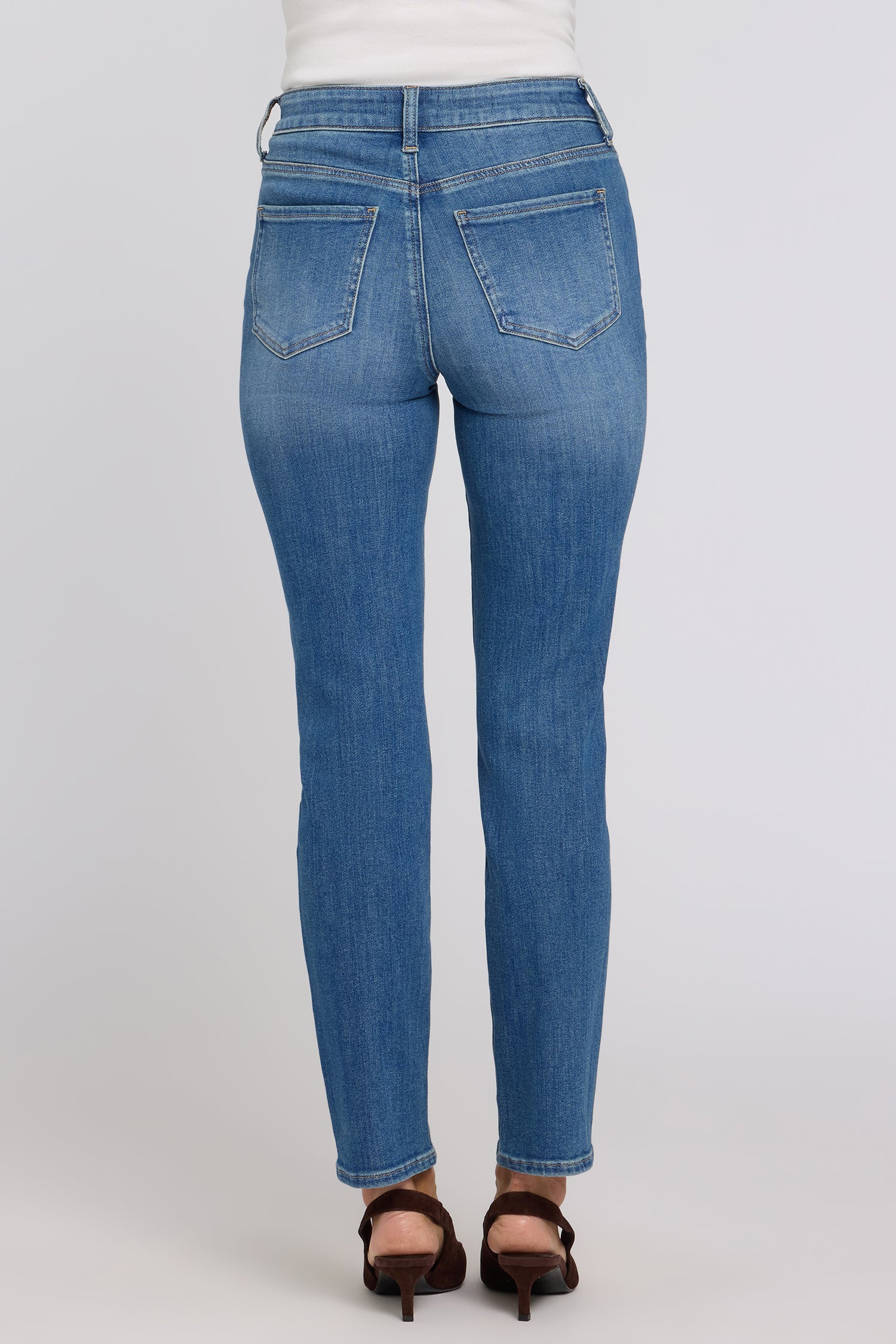 NYDJ Sheri Slim Straight Jeans With High Rise - Agave