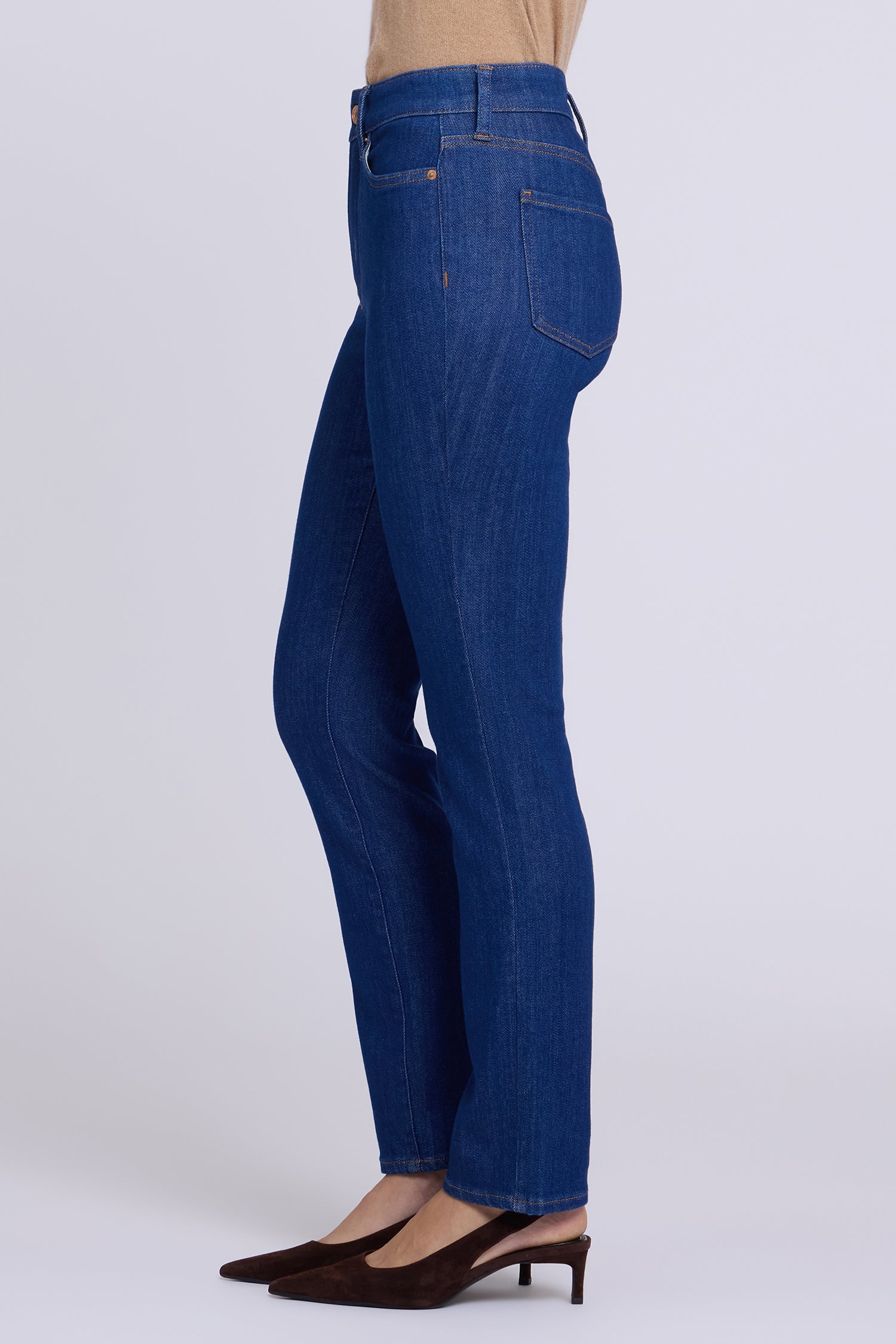 NYDJ Sheri Slim Straight Jeans With High Rise - Blue Rinse