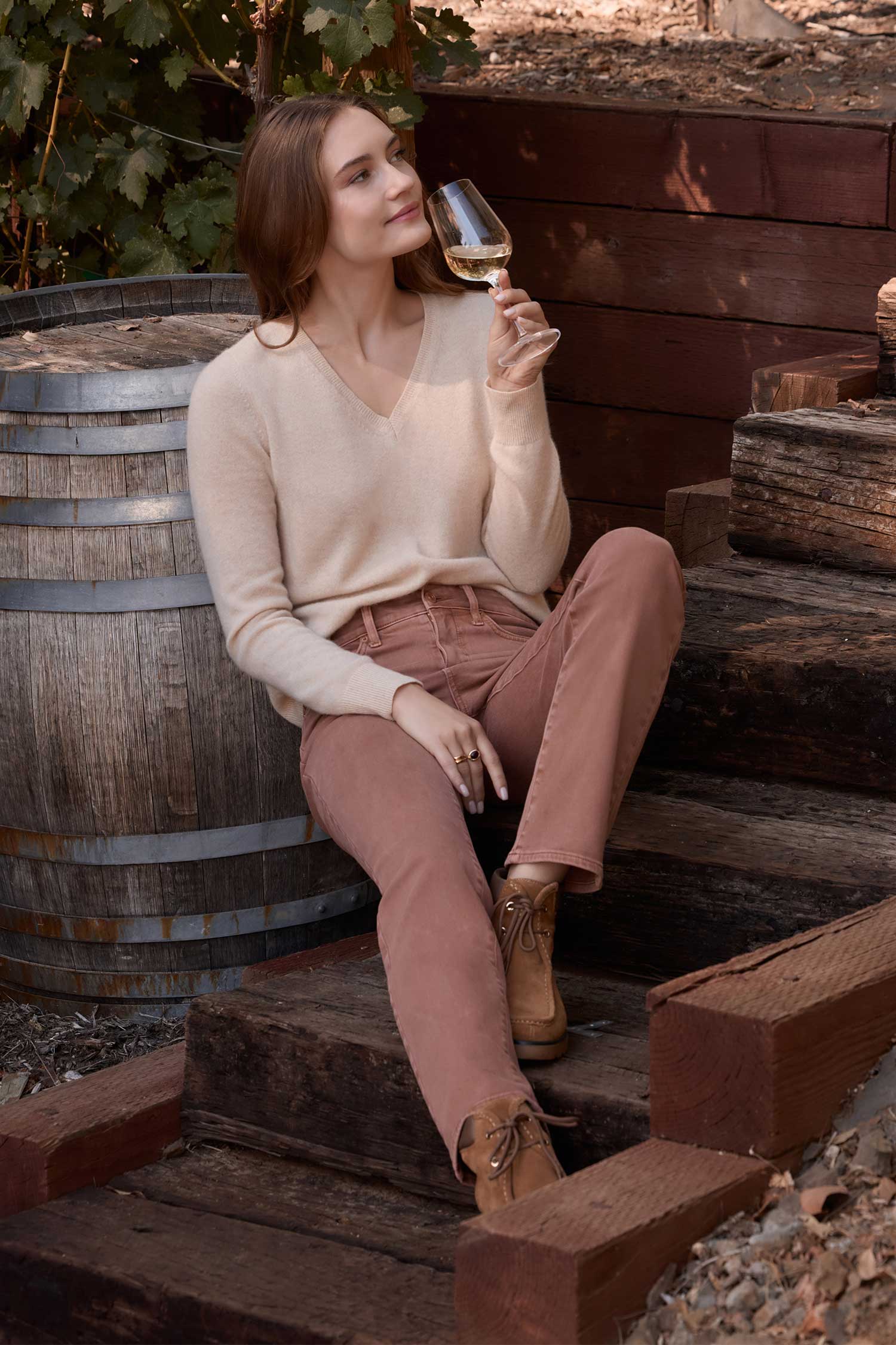 NYDJ Marilyn Straight Jeans With High Rise And 31" Inseam - Retro Mocha Bisque
