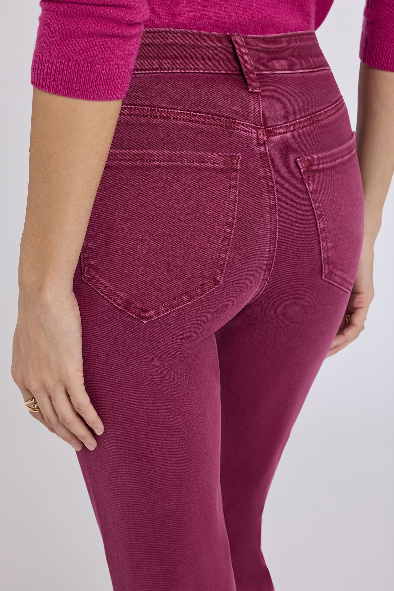 NYDJ Marilyn Straight Jeans With High Rise And 31" Inseam - Retro True Burgundy