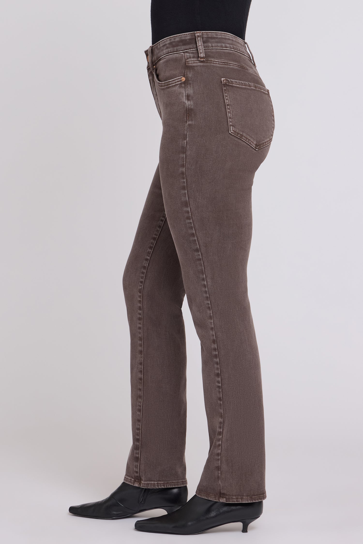 NYDJ Marilyn Straight Jeans With High Rise And 31" Inseam - Retro Espresso