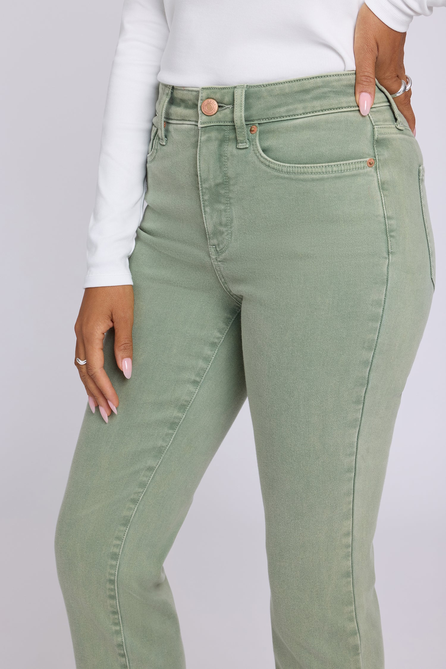 NYDJ Marilyn Straight Jeans With High Rise And 31" Inseam - Retro Artichoke