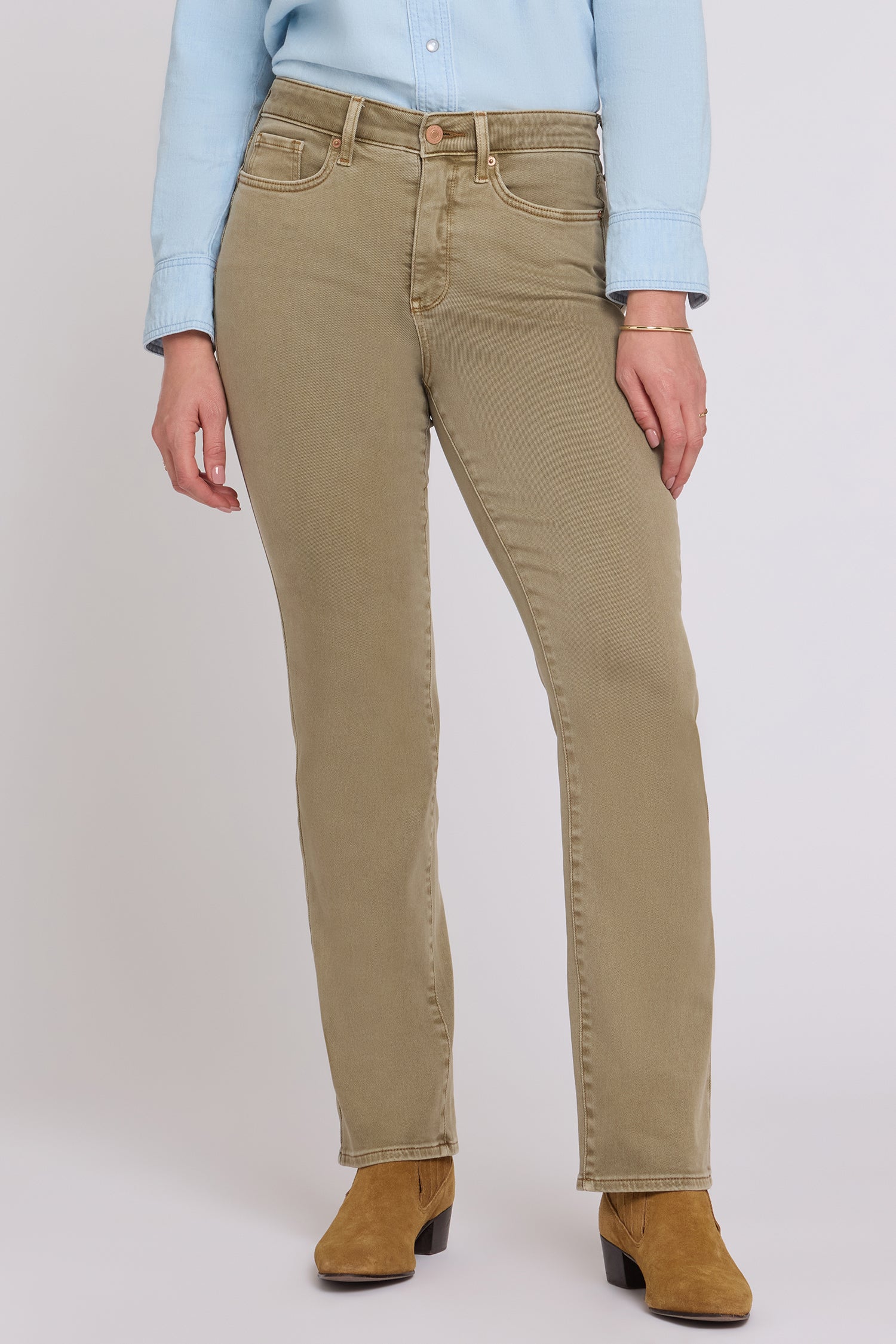 NYDJ Marilyn Straight Jeans With High Rise And 31" Inseam - Retro Travertine