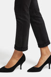 NYDJ Sheri Slim Ankle Jeans With Silver Foil Coating And Roll Cuffs - Glamorous