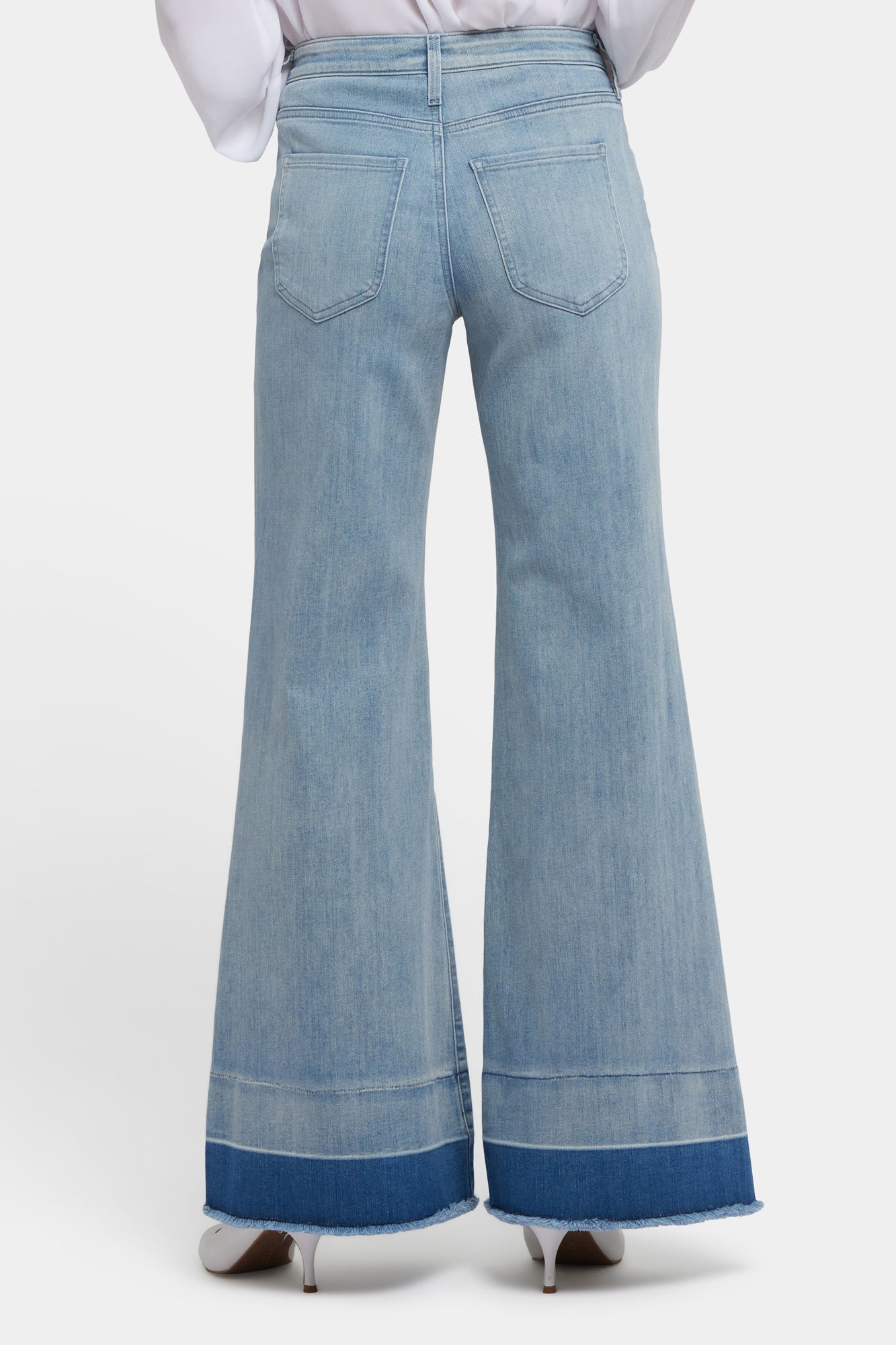 NYDJ Mia Palazzo Jeans With High Rise And Shadow Hems - Light Paradise