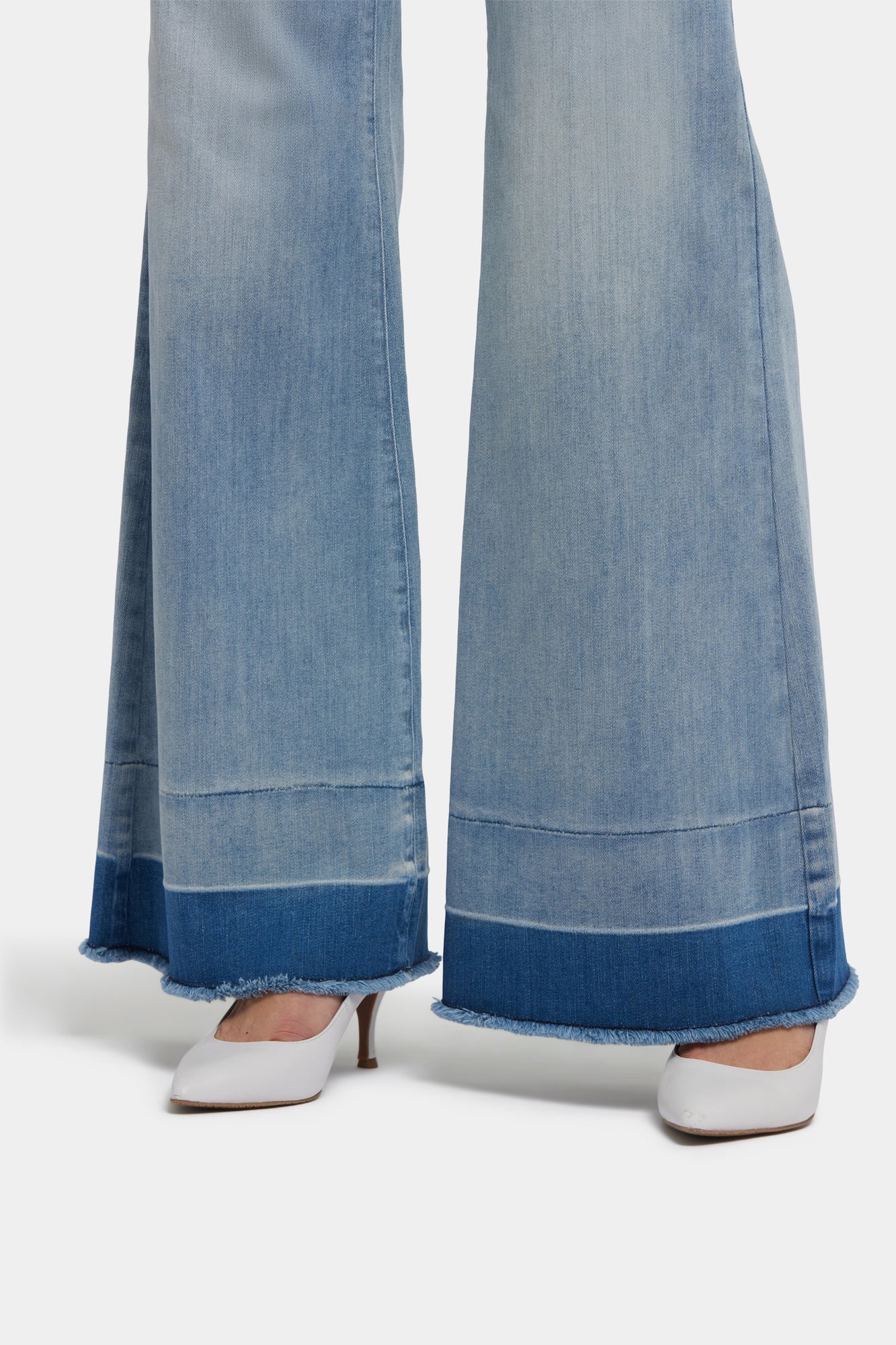 NYDJ Mia Palazzo Jeans With High Rise And Shadow Hems - Light Paradise