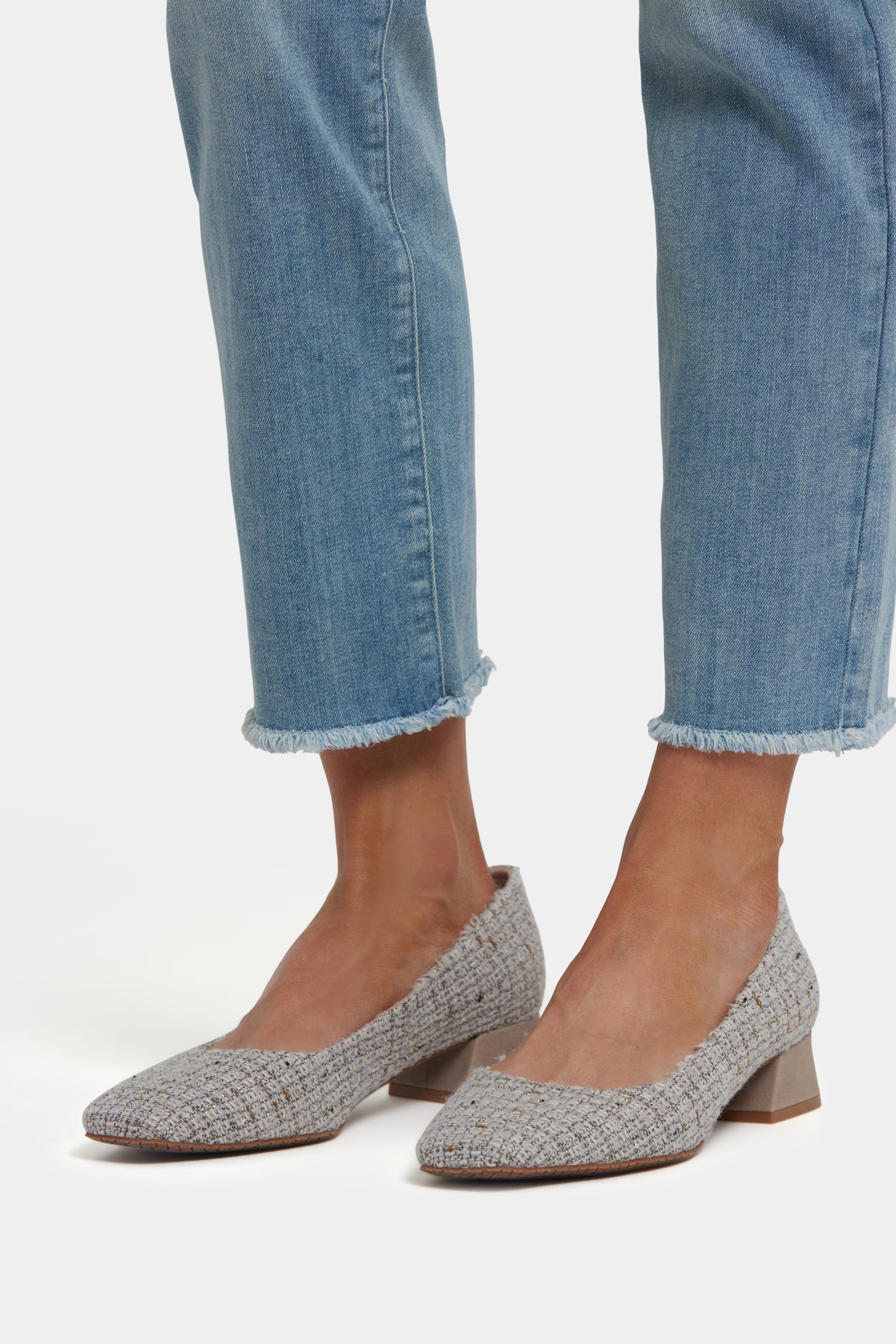 NYDJ Sheri Slim Ankle Jeans With Frayed Hems - Light Paradise