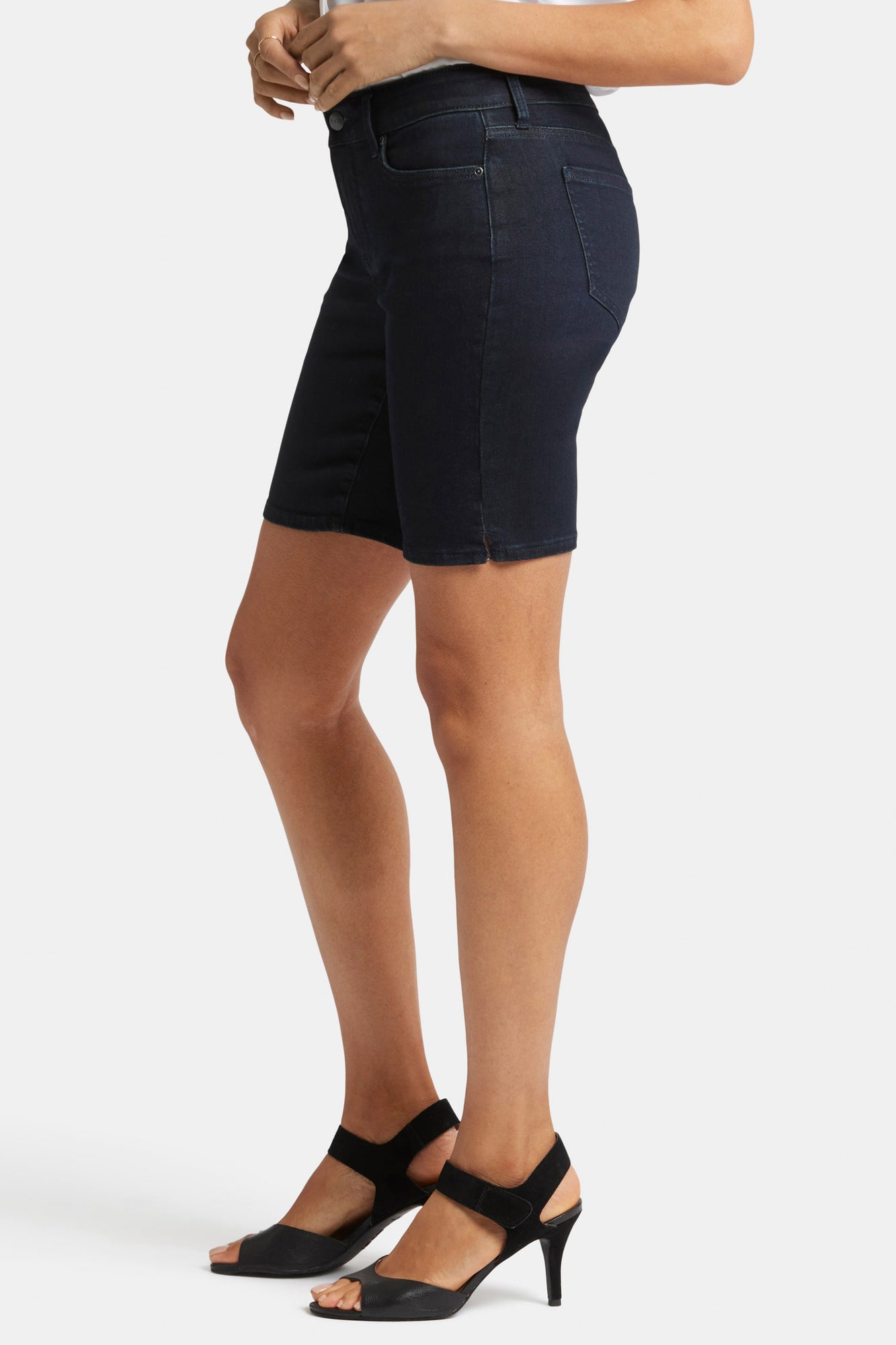 NYDJ Ella Denim Shorts With Side Slits - Midnight Falls