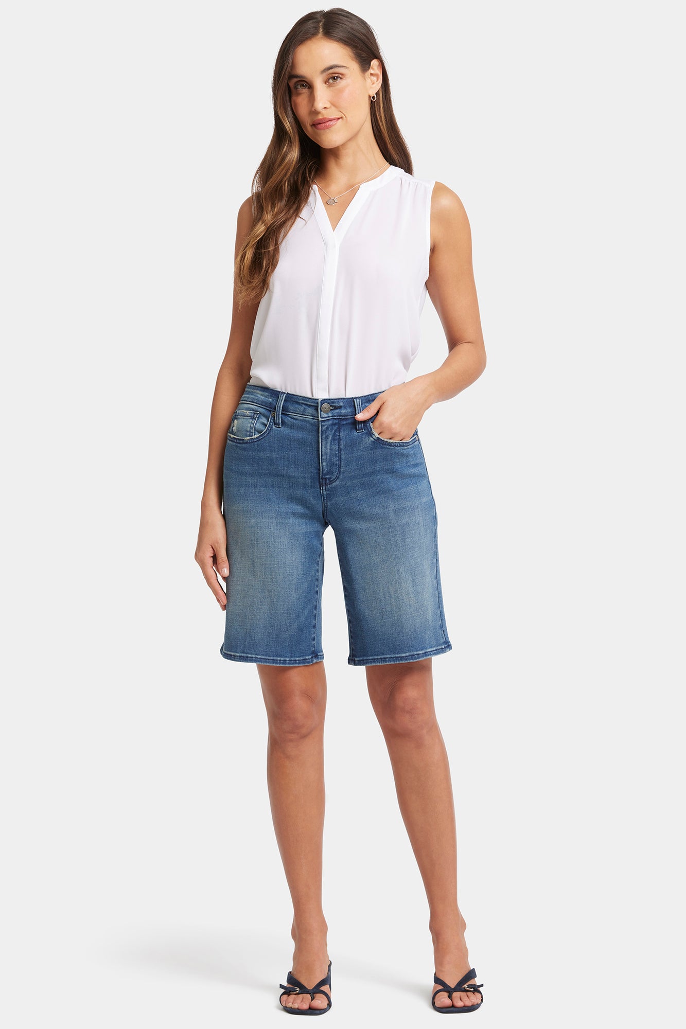 NYDJ Lilly Boyfriend Denim Shorts  - Cascade Wave