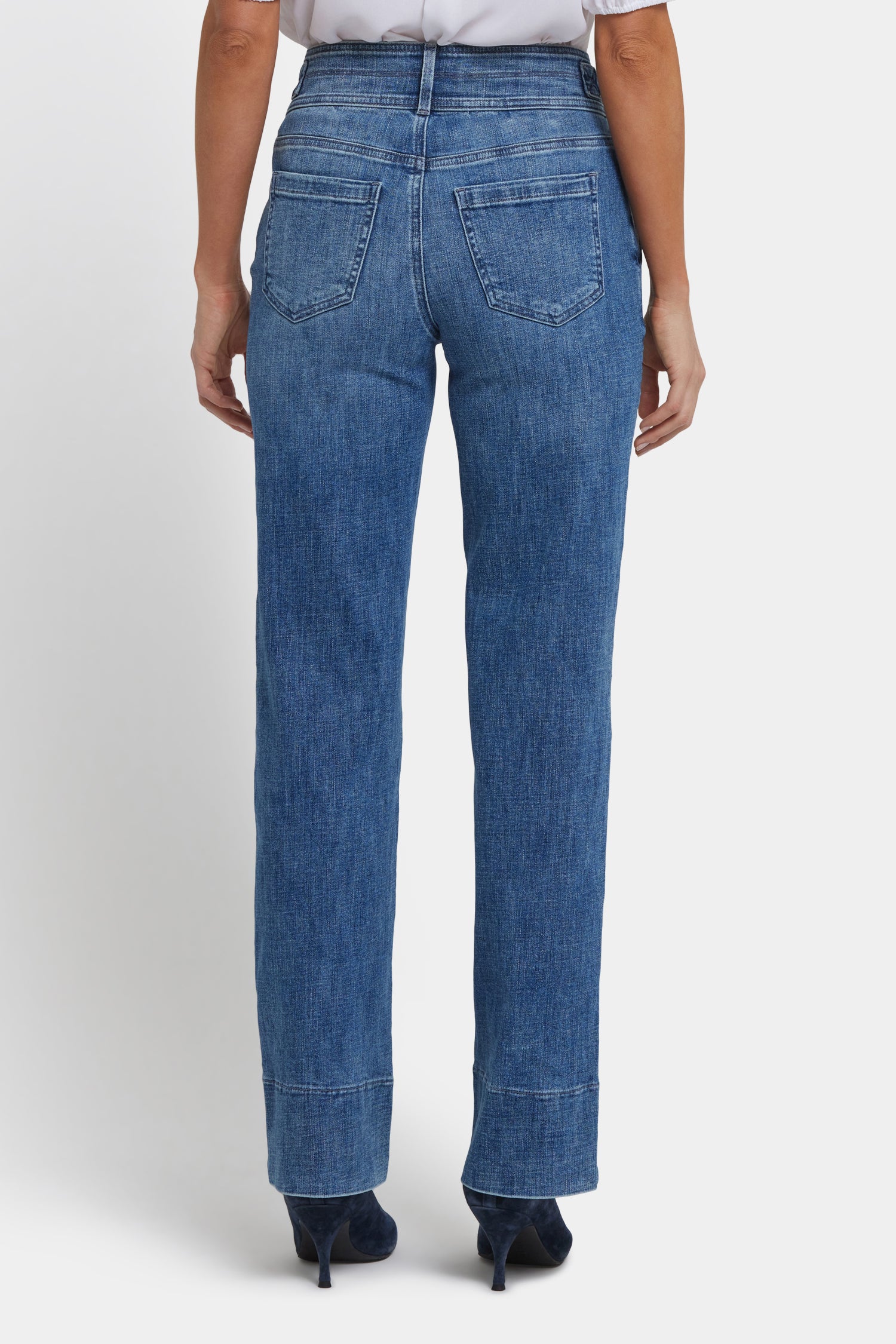 NYDJ Bailey Relaxed Straight Jeans With High Rise, Waistband Tabs And 4
