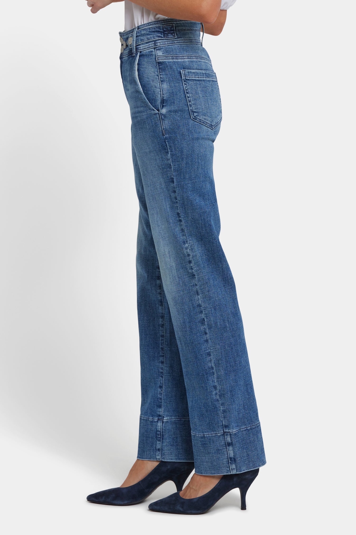 NYDJ Bailey Relaxed Straight Jeans With High Rise, Waistband Tabs And 4