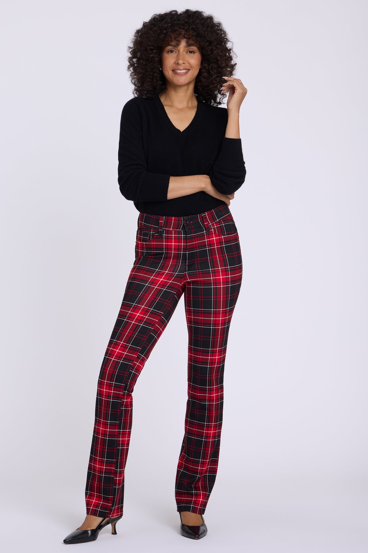 NYDJ Marilyn Straight Pants In Ponte Knit - Passion for Plaid